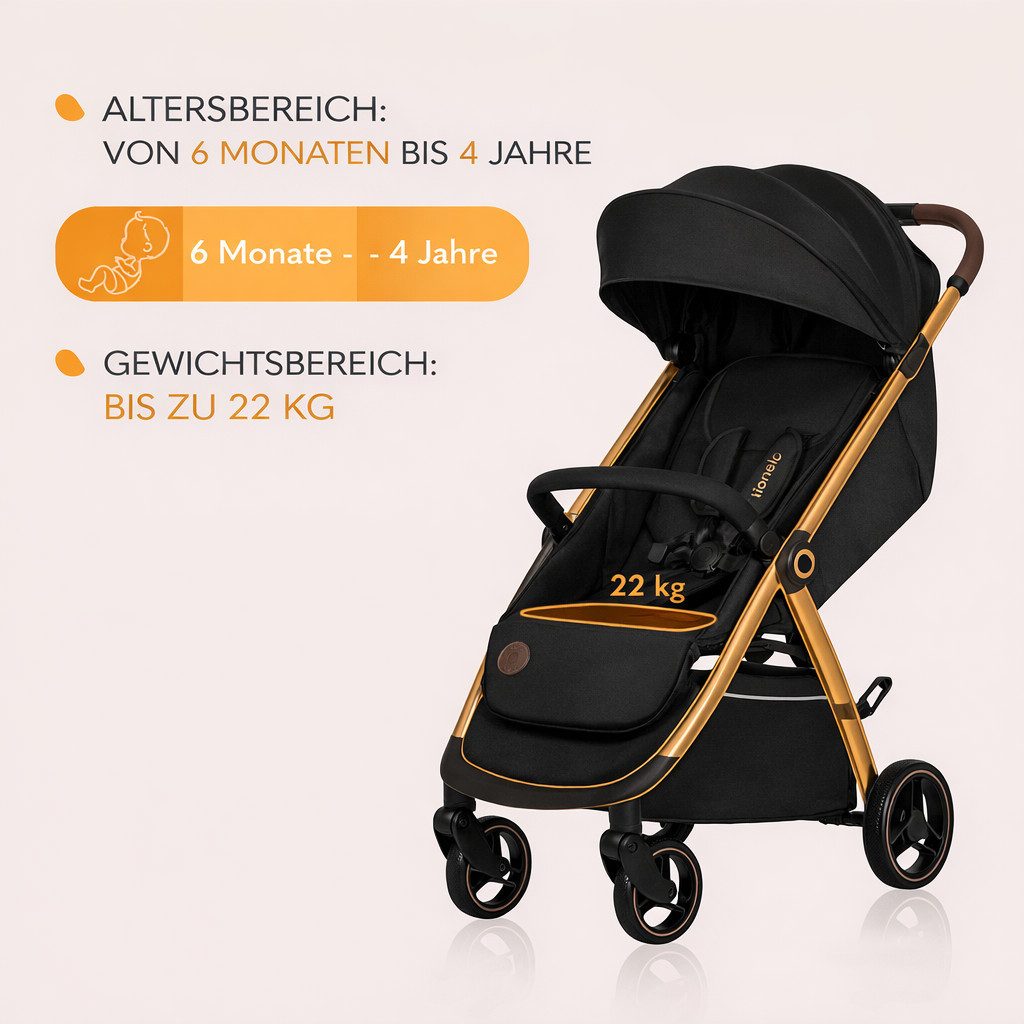 lionelo Kinder-Buggy INGRRID, (Set), Auto-Folding/Einhand-Faltung/UPF50+/bis 22 kg