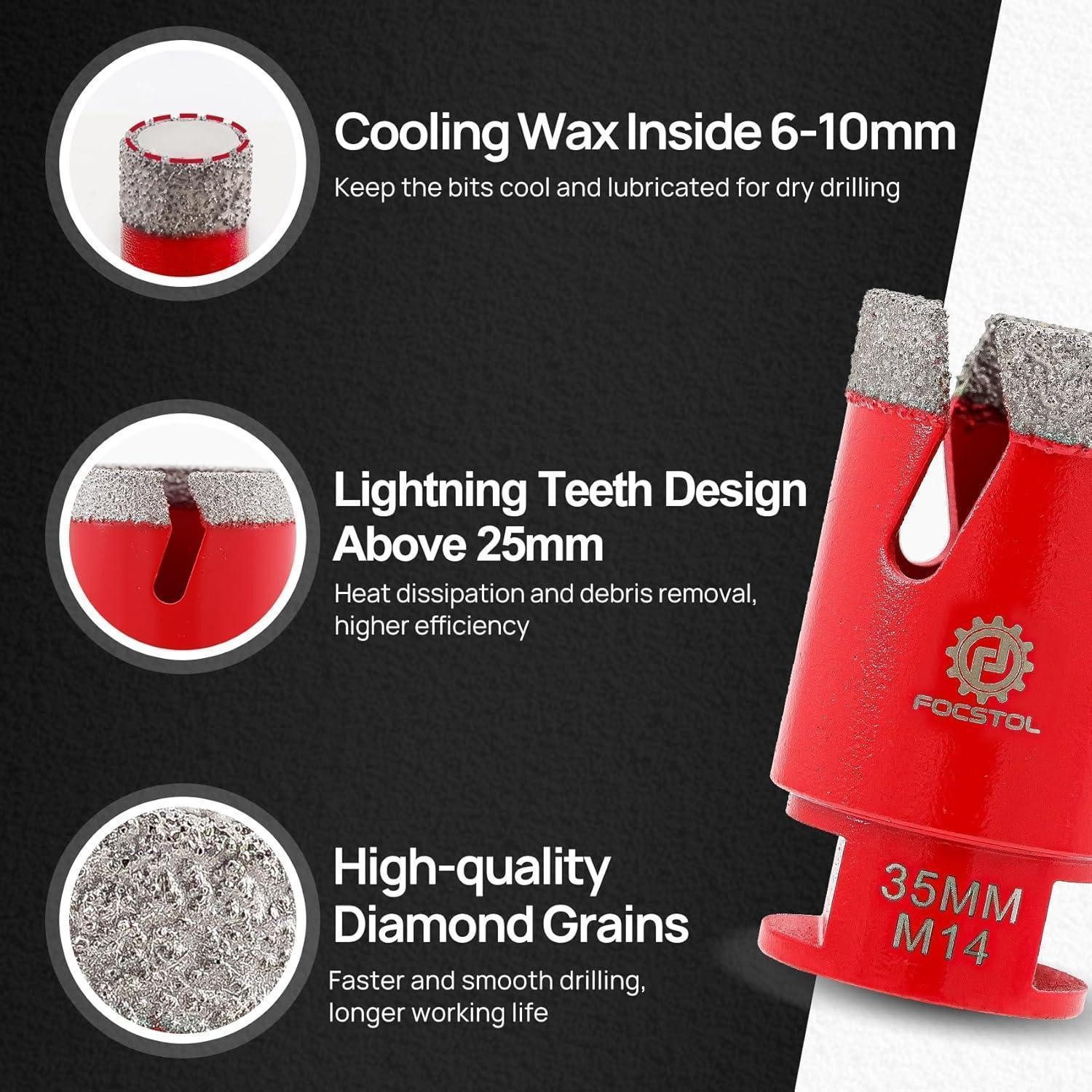 LuxusKollektion Fliesenbohrer Fliesenbohrer Diamant 10 M14 Lochsäge Porzellan Keramik KIT1