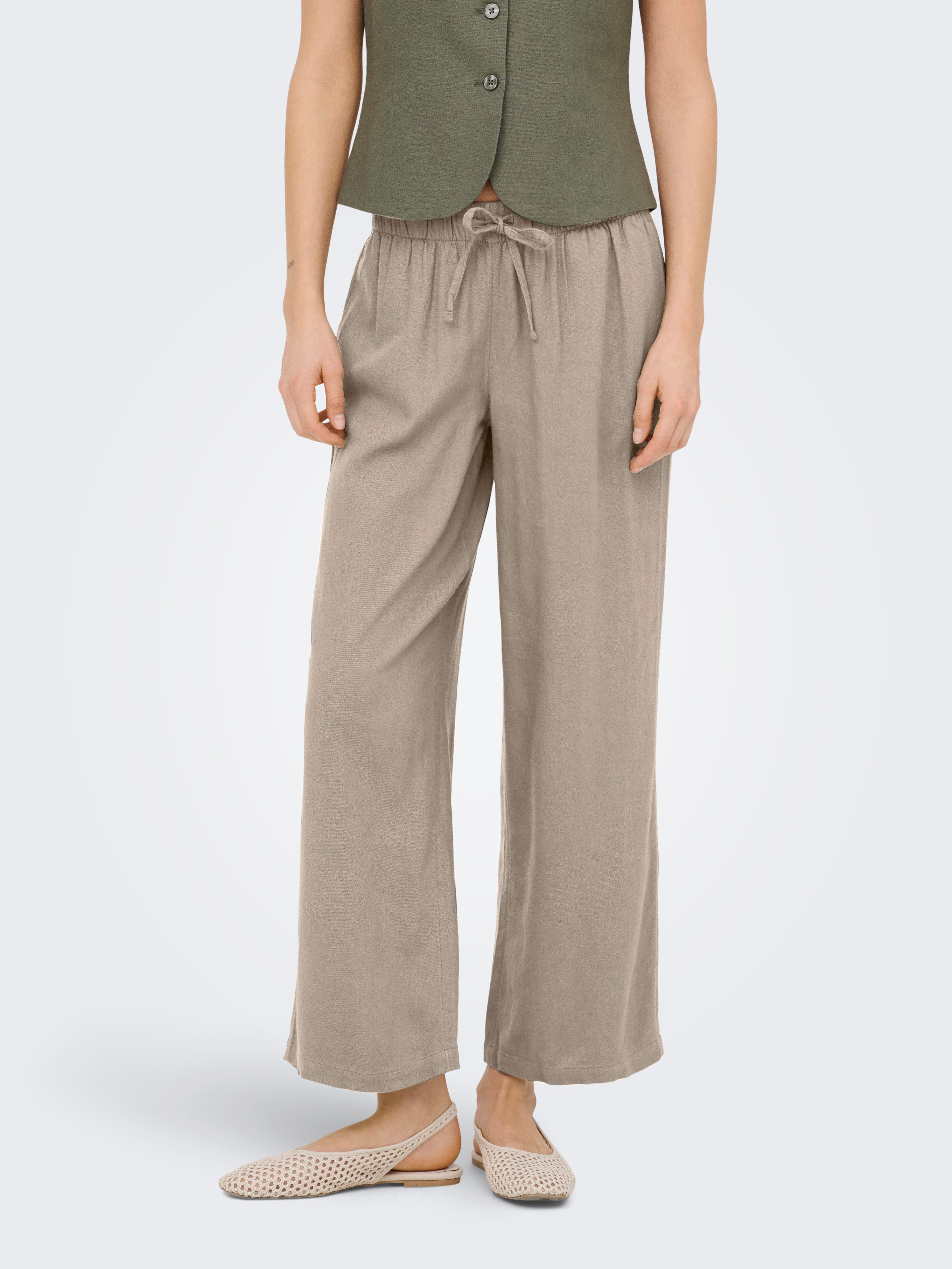 ONLY Culotte ONLGOA MW LIN BL PULL-UP CULOTTE CC PNT mit Leinen