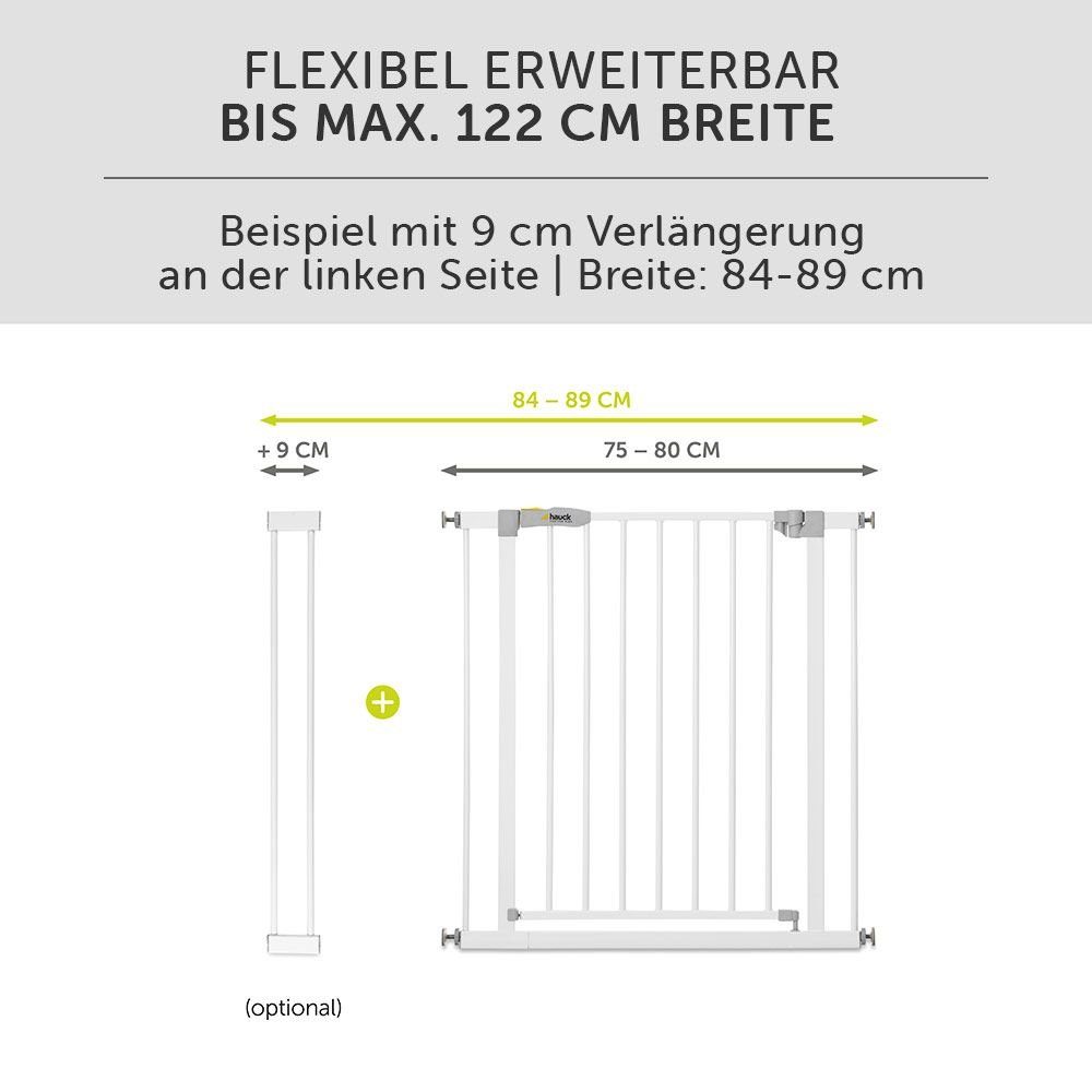 (75 KD 80 Open - Hauck Stop Türschutzgitter Bohren White, Treppenschutzgitter cm) Türschutzgitter N ohne bis