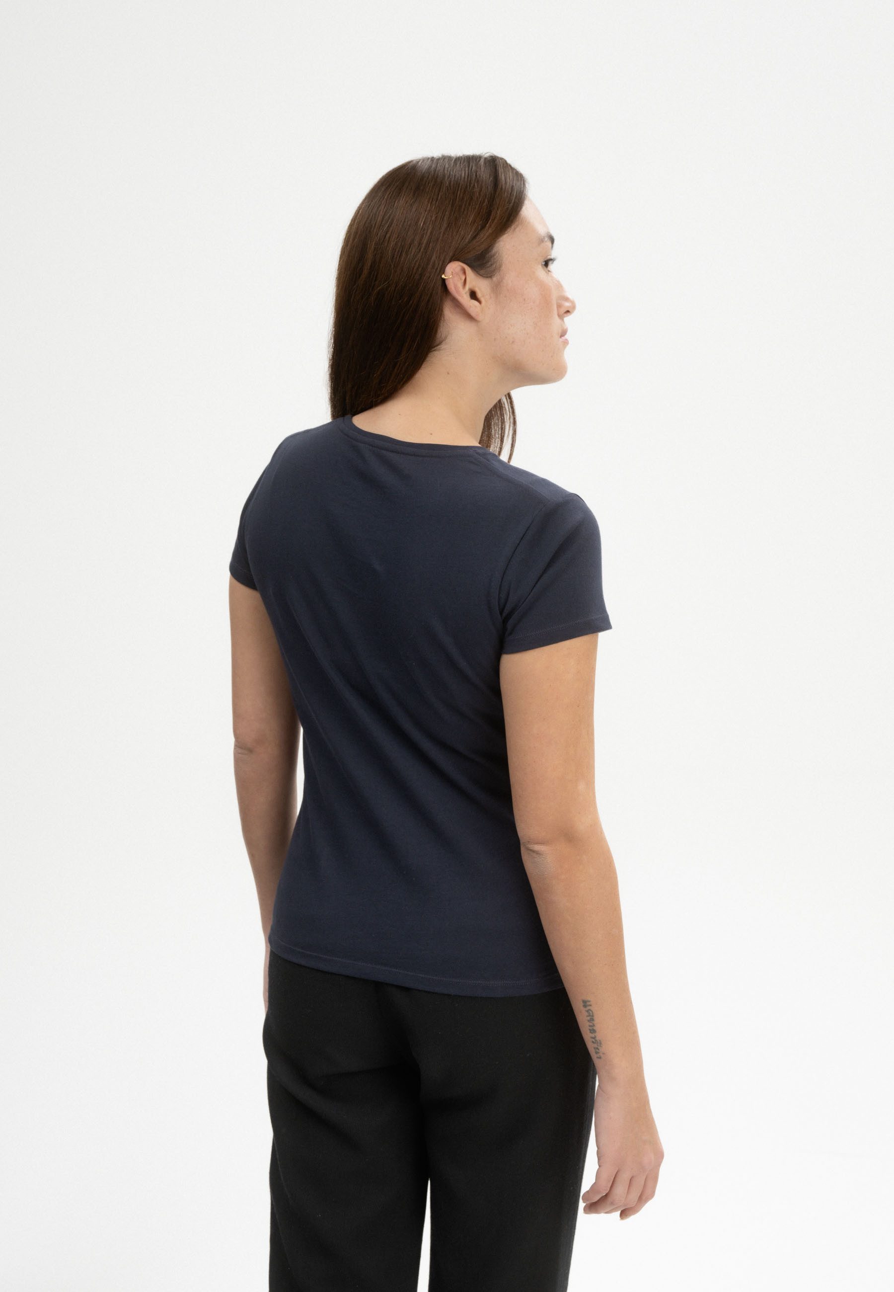 MELA Kurzarmshirt T-Shirt Style LANISHA Schmaler Kragen