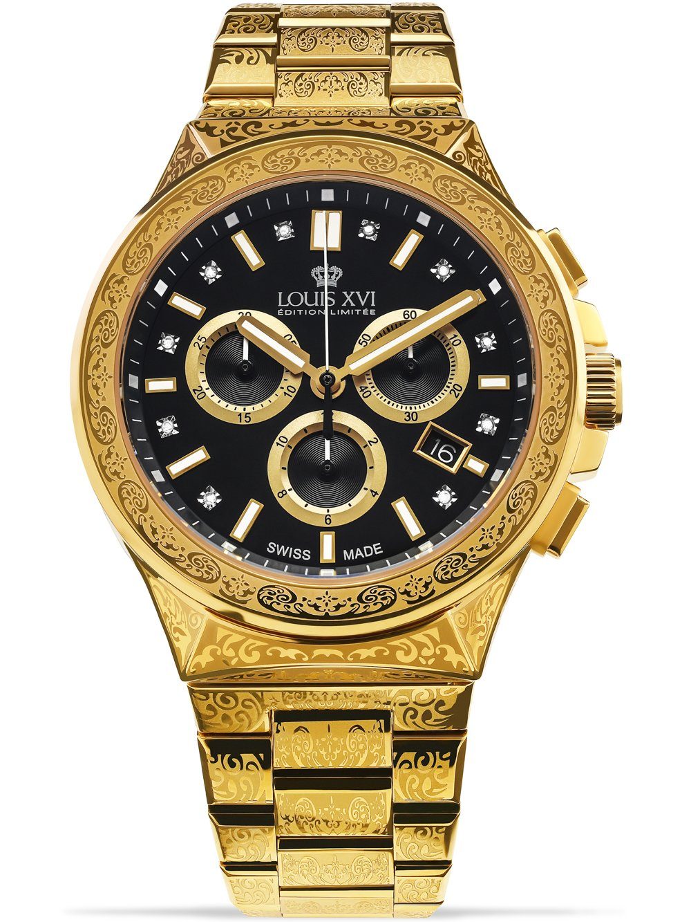 Quarzuhr Louis XVI LXVI1215 Le Monarque Chronograph Herrenuhr 42mm 5ATM Louis XVI LXVI1215 Le Monarque Chronograph Herrenuhr 42mm 5ATM
