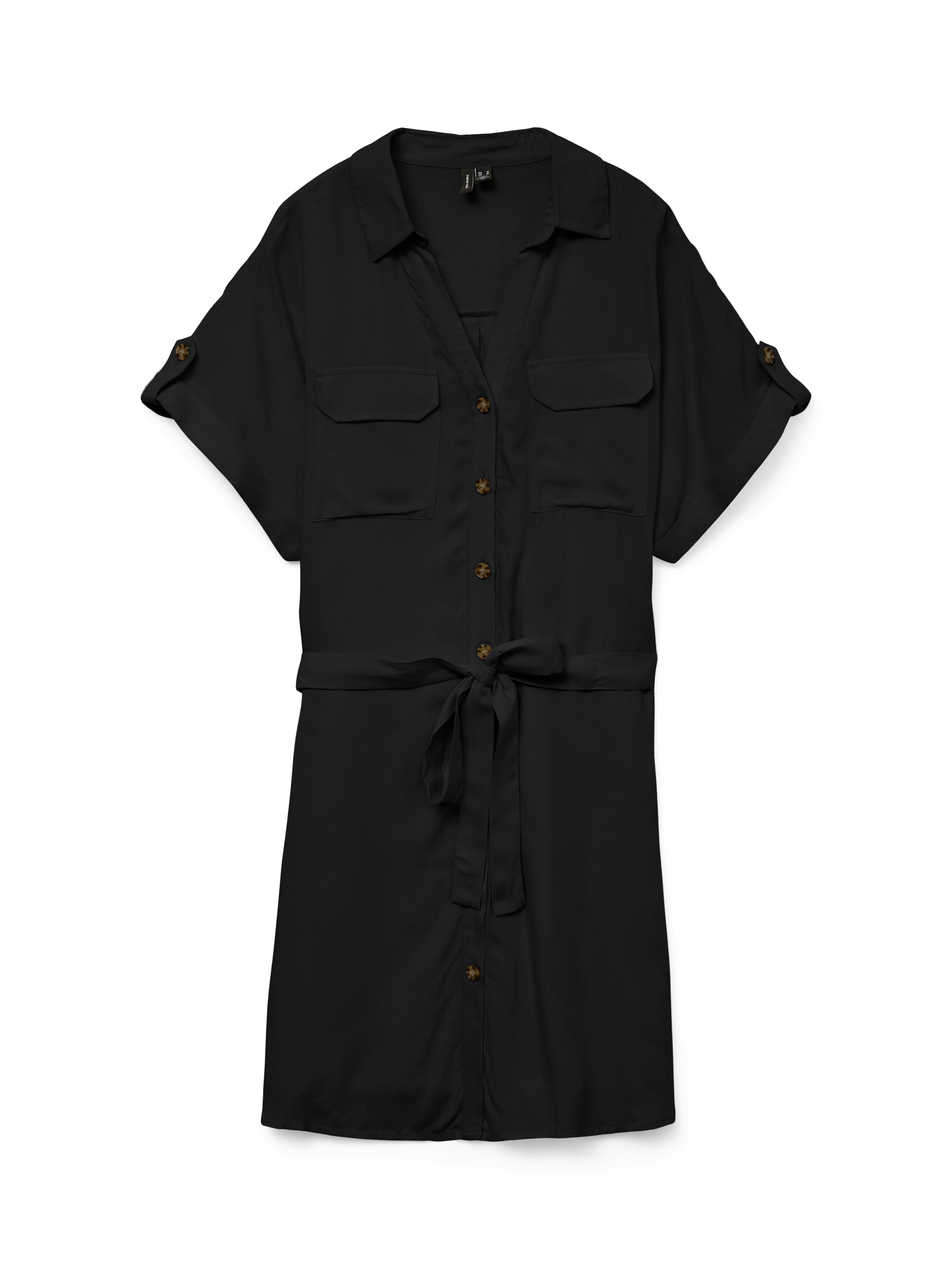 Vero Moda Hemdblusenkleid VMBUMPY SS SHORT SHIRT DRESS WVN GA NOOS Viskose, loose fit – Bild 5 von 5