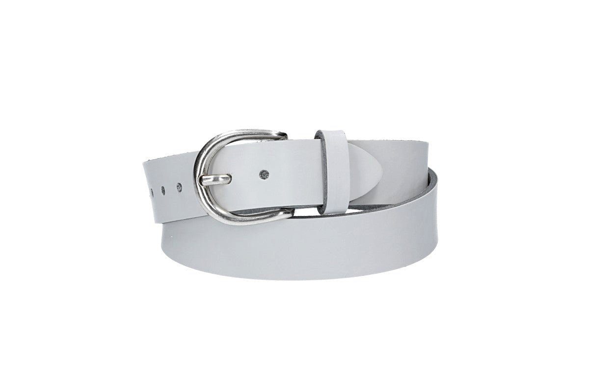 kiddybelts Ledergürtel Kids 25mm in Weiss mit Schließe in Silber (KB10-100, 1-St) sehr weiches Vollrindleder
