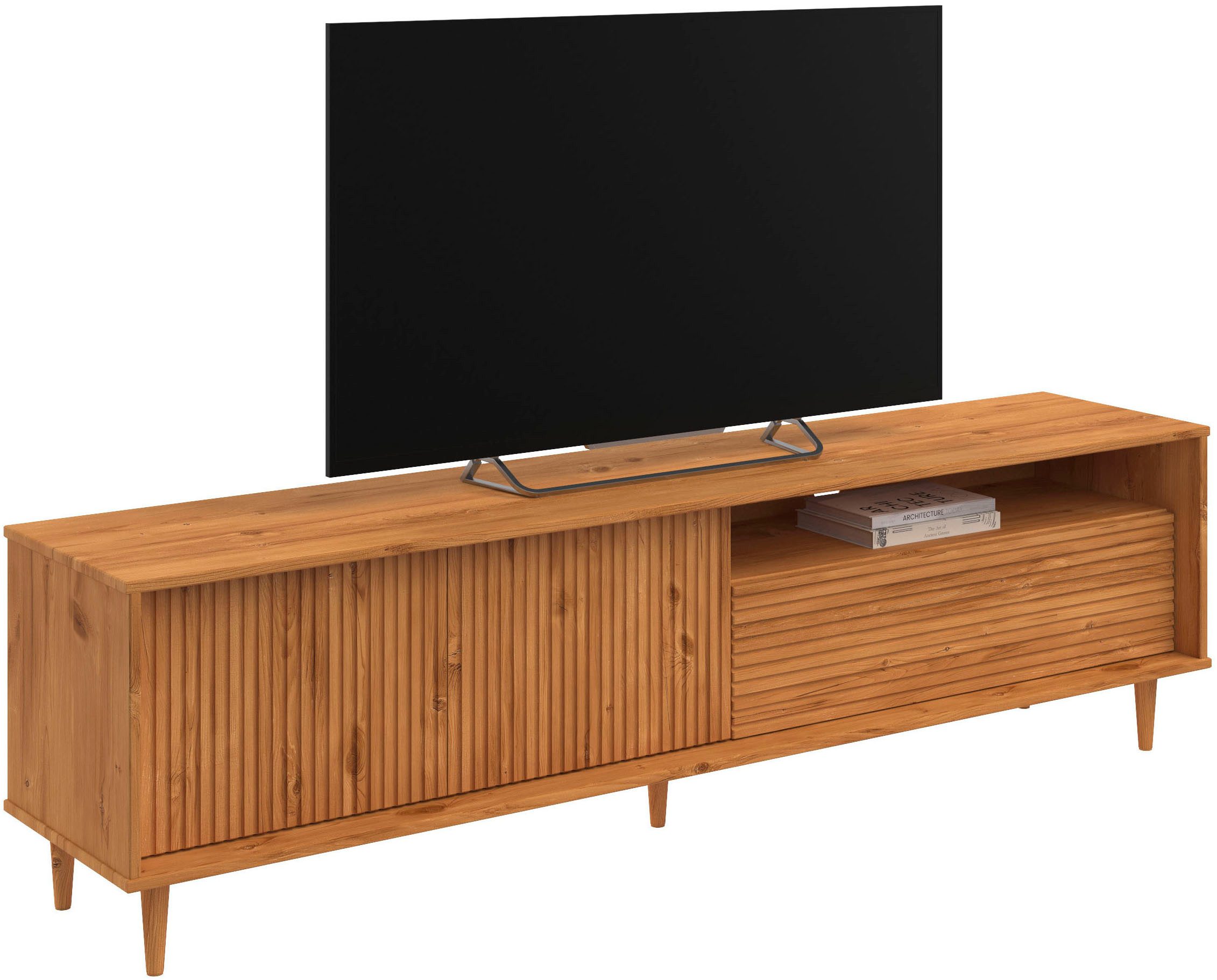 INOSIGN Lowboard "Malmedy Front mit gefrästen Rillen", TV-Kommode aus massi günstig online kaufen