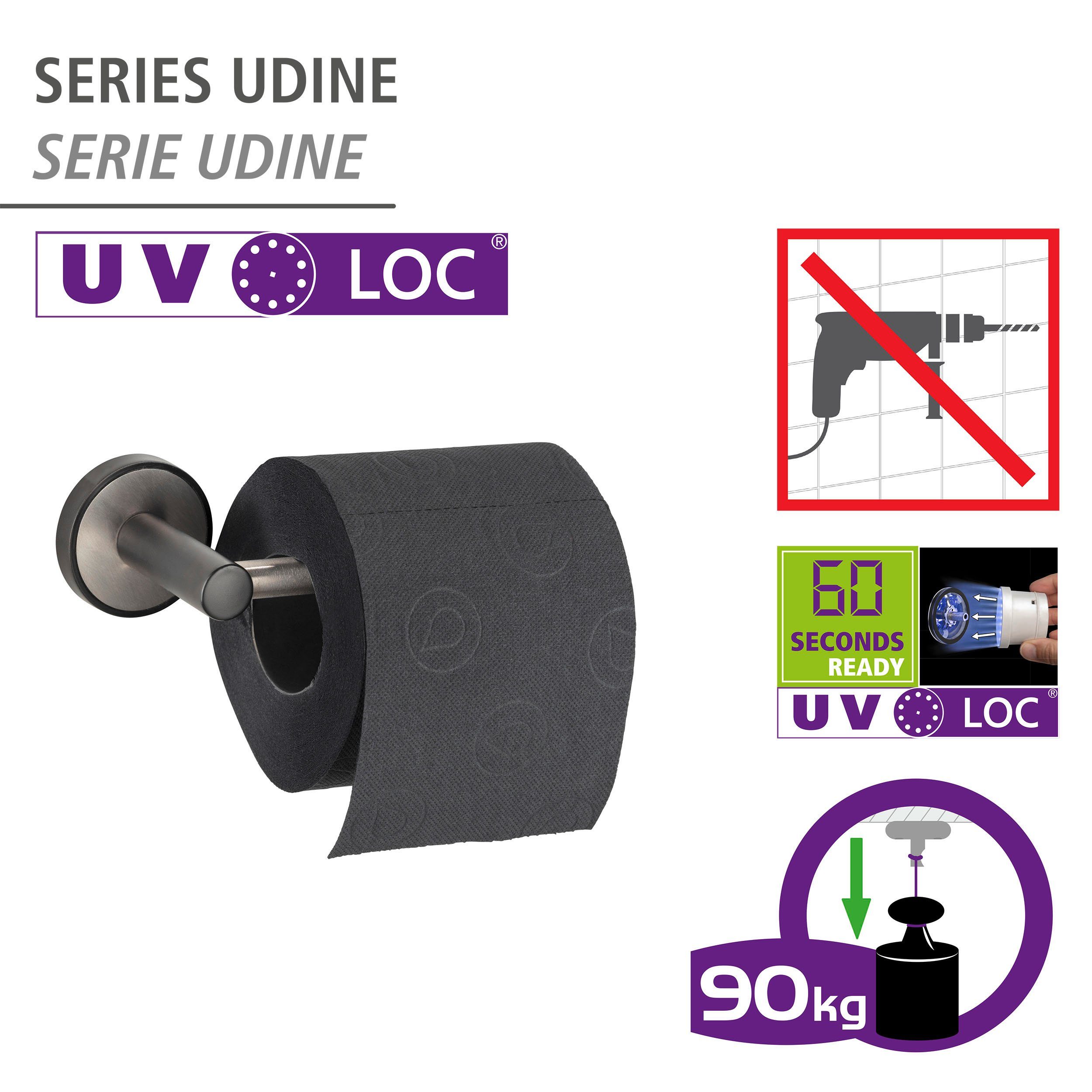 UV-Loc® ohne WENKO Toilettenpapierhalter Udine, Befestigen Bohren