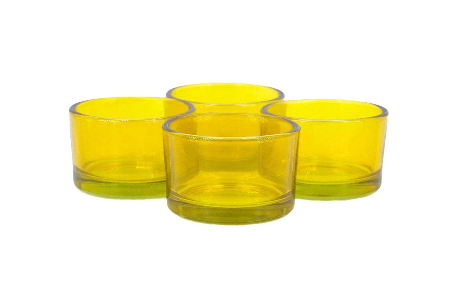 Teelichtgläser 51x33mm 4er gelb Creativery Teelichthalter, Set klein