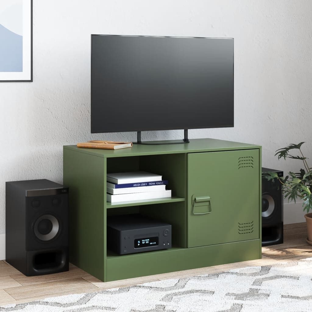 vidaXL TV-Schrank TV-Schrank Olivgrün 67x39x44 cm Stahl (1-St)