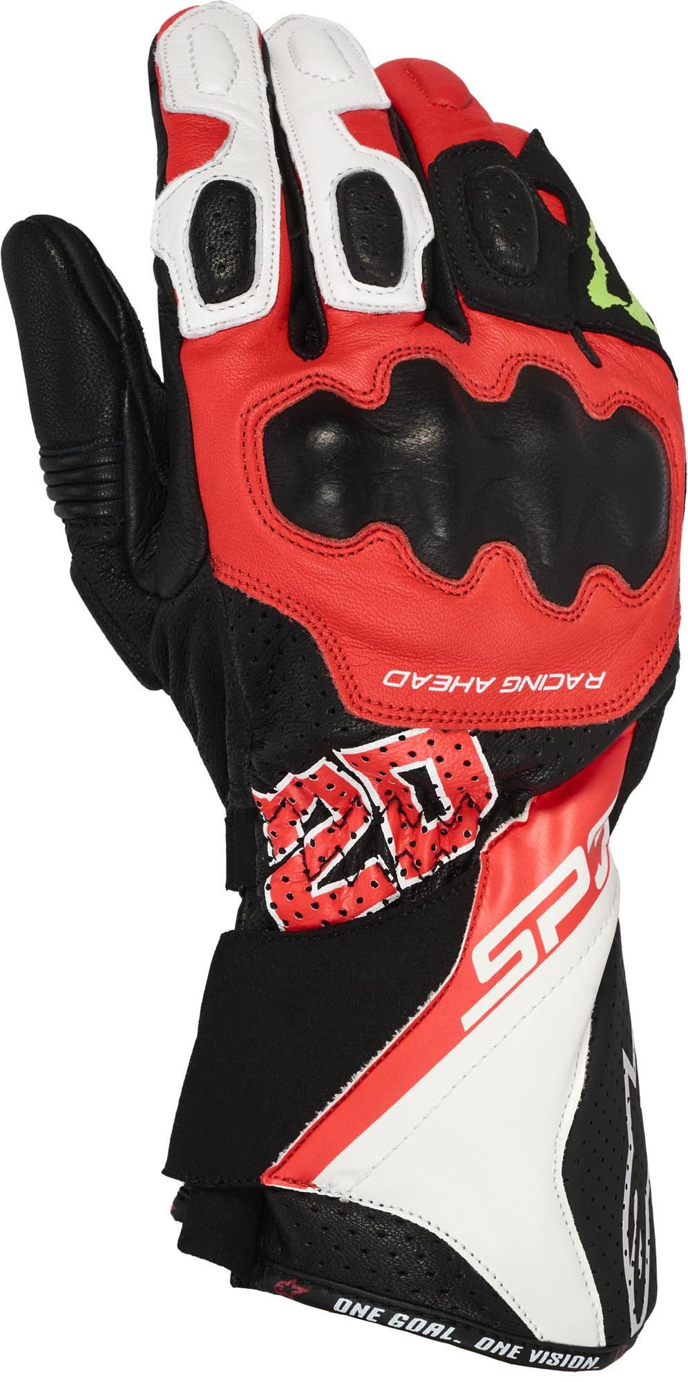 Alpinestars Motorradhandschuhe FQ20 SP-3 Monster Motorrad Handschuhe mit Fingerbrücke,lange Stulpe,Touchscreenbedienung möglich