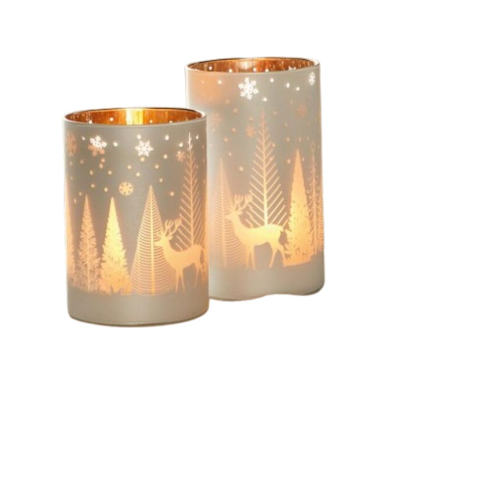 Windlicht Windlicht Kerzenhalter Winter Rentier Teelichthalter Deko