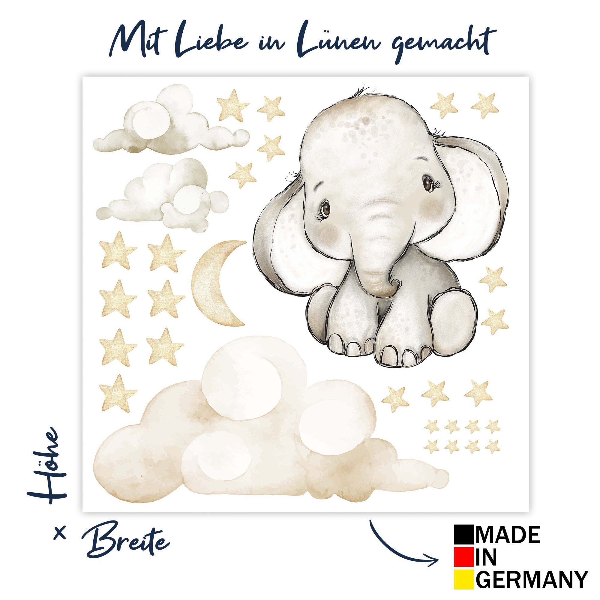 WANDKIND Wandtattoo Elefant auf der Wolke günstig online kaufen
