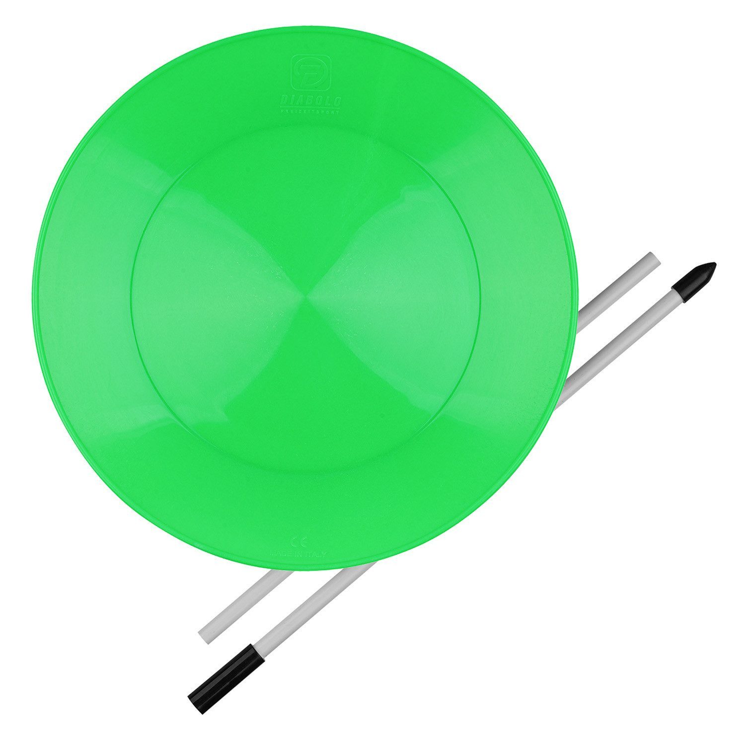 Diabolo Freizeitsport Spiel Jonglierteller Set UV mit Stab ab 5 Jahren, Tellerdrehen, Tellerdrehen Spielzeug Kinder Spinning Plate 23 cm (grün)
