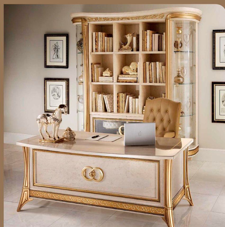 Möbel Rokoko Luxus arredoclassic™ JVmoebel Designer antik XXL Barock Bücherschrank Vitrine Bücherregal, Schrank
