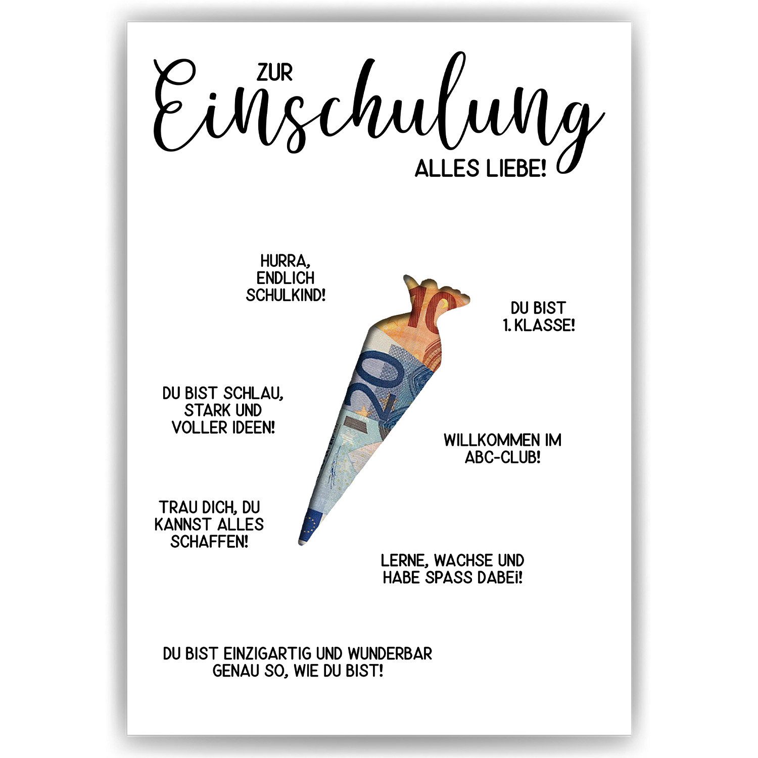 Tigerlino Poster Einschulung Geldgeschenk Schulanfang Zuckertüte Jungen Mädchen