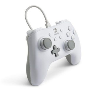PowerA Kabelgebundener Controller für Nintendo Switch - Weiß Matt Controller (Offiziell lizenziertes Nintendo Produkt)