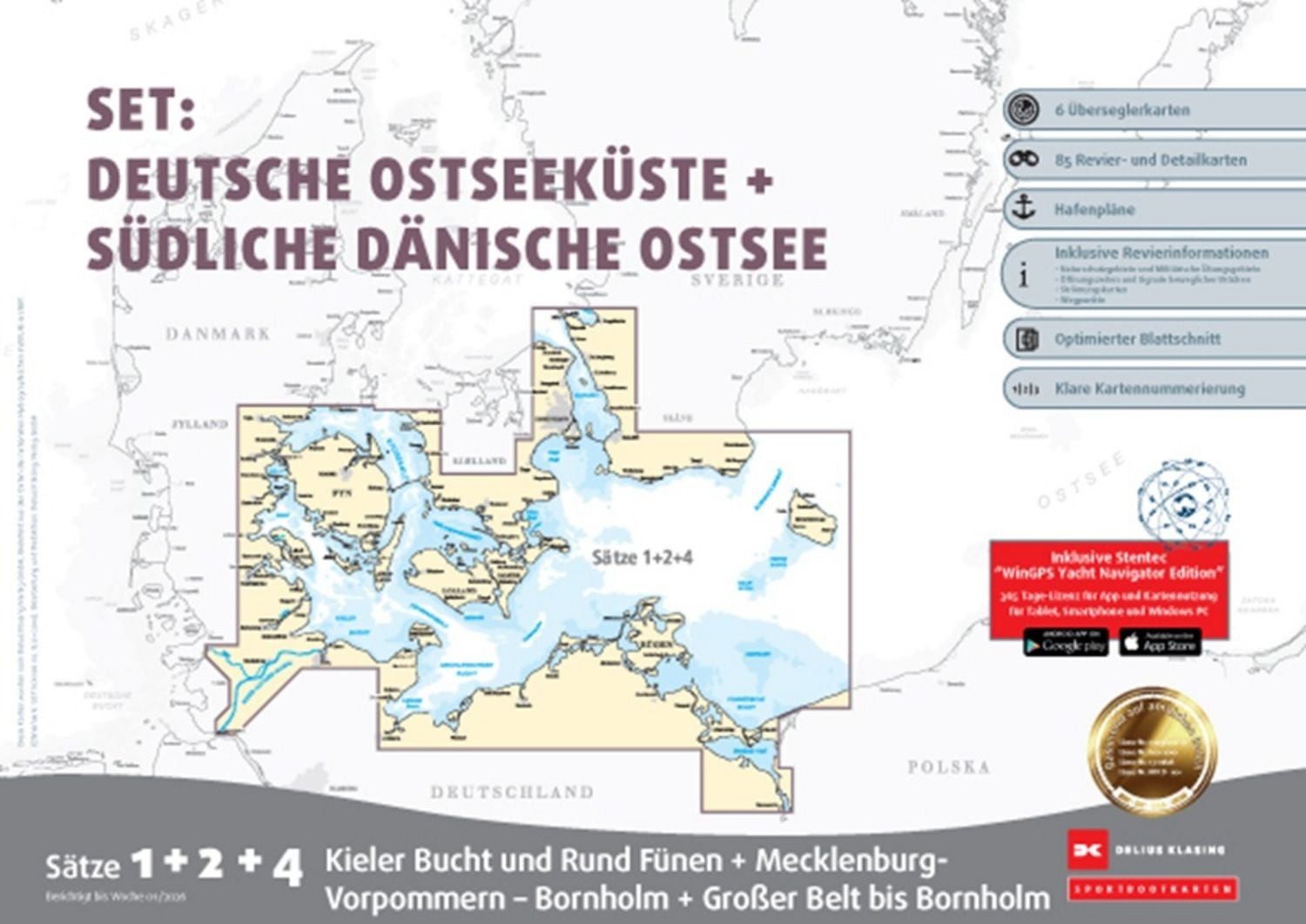 Sportbootkarten Satz 1, 2 und 4 Set: Deutsche Ostseeküste und Südliche / diverse