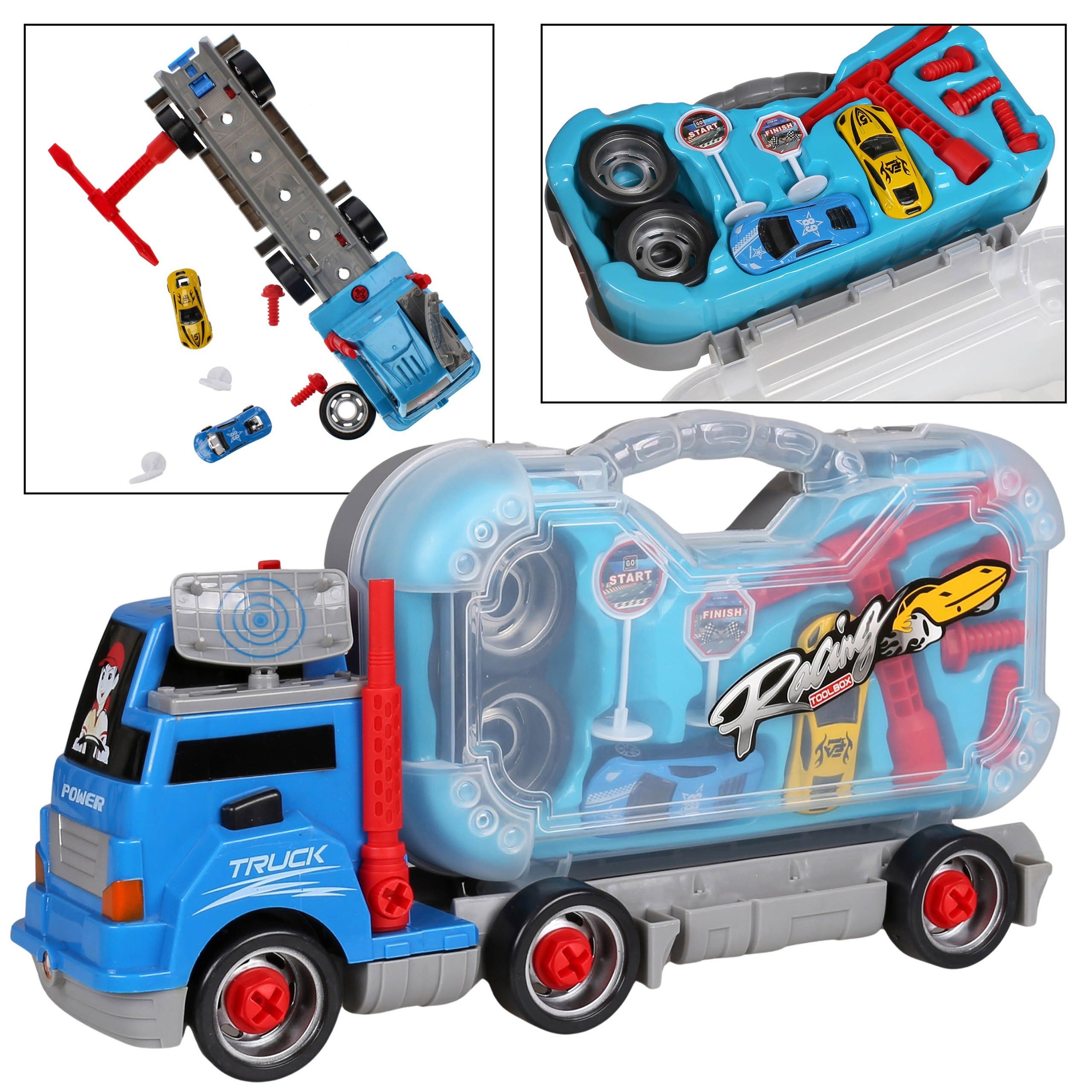 Sarcia.eu Spielzeug-LKW Set zur Selbstmontage, blauer LKW 3+ MEGA CREATIVE