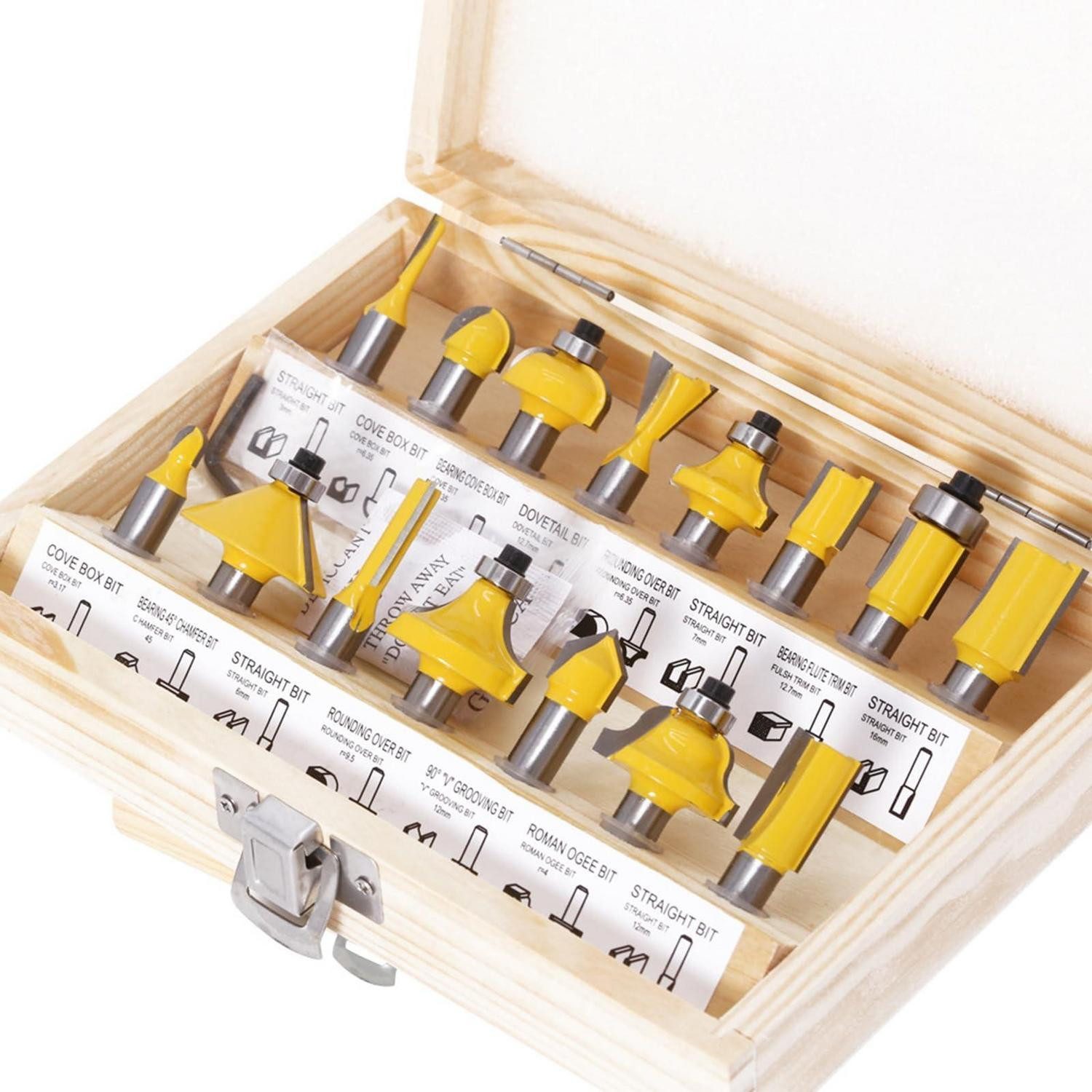 LuxusKollektion Fräser-Set Fräser Set Oberfräse 15tlg 8mm Schaft Holzbearbeitung