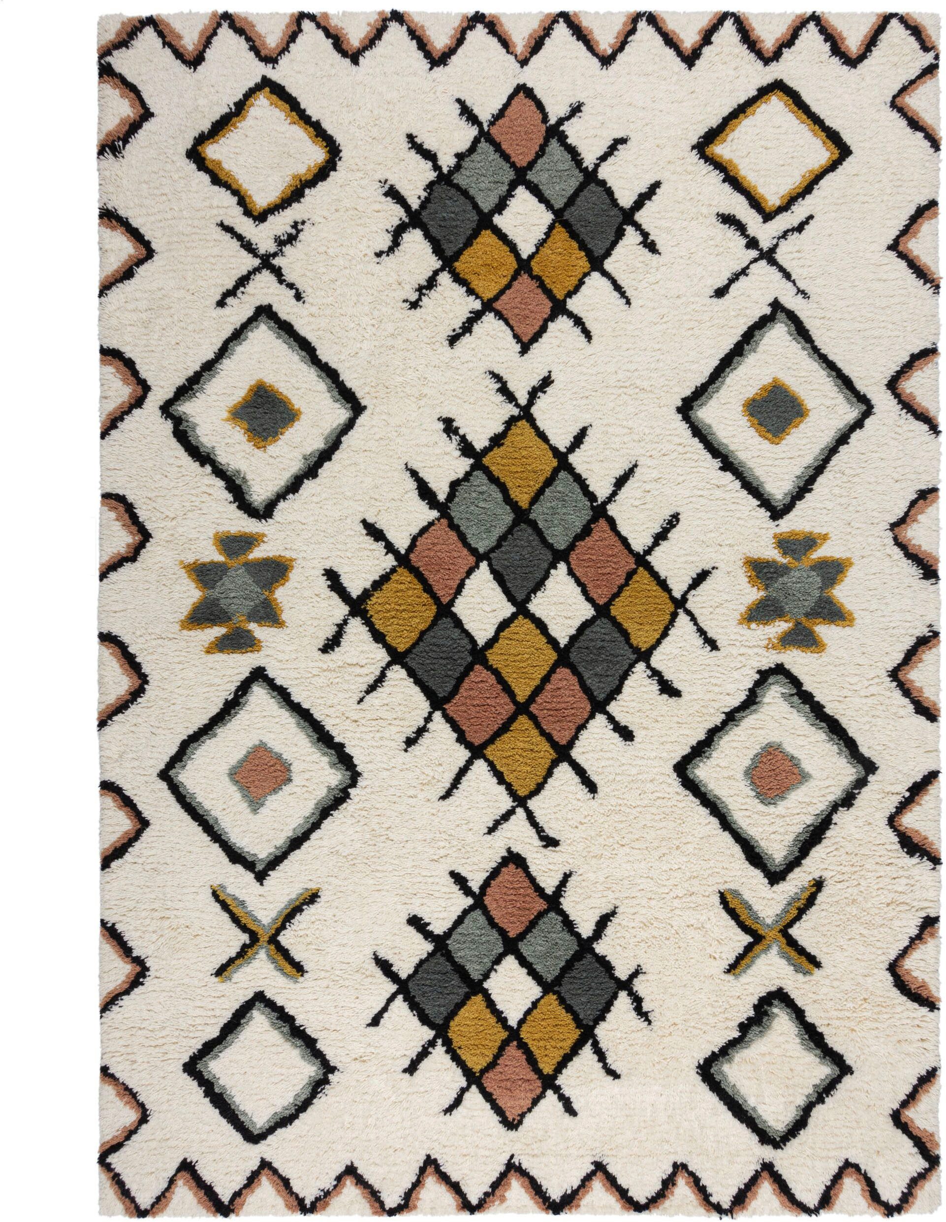 FLAIR RUGS Wollteppich Midar Shaggy, rechteckig, Höhe: 25 mm, Shaggy-Teppich Midar aus Berberwolle