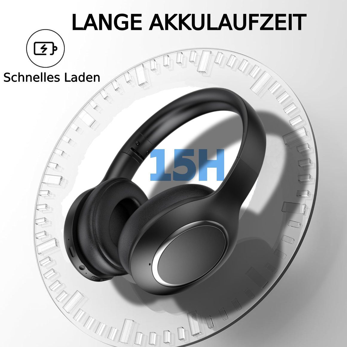 ibettertec On-Ear-Kopfhörer, Kopfhörer mit aktiver Geräuschunterdrückung On-Ear-Kopfhörer (Active Noise Cancelling (ANC), Bluetooth 5.3, Doppelgeräte-Verbindung,HiFi-Stereo-Klangqualität)