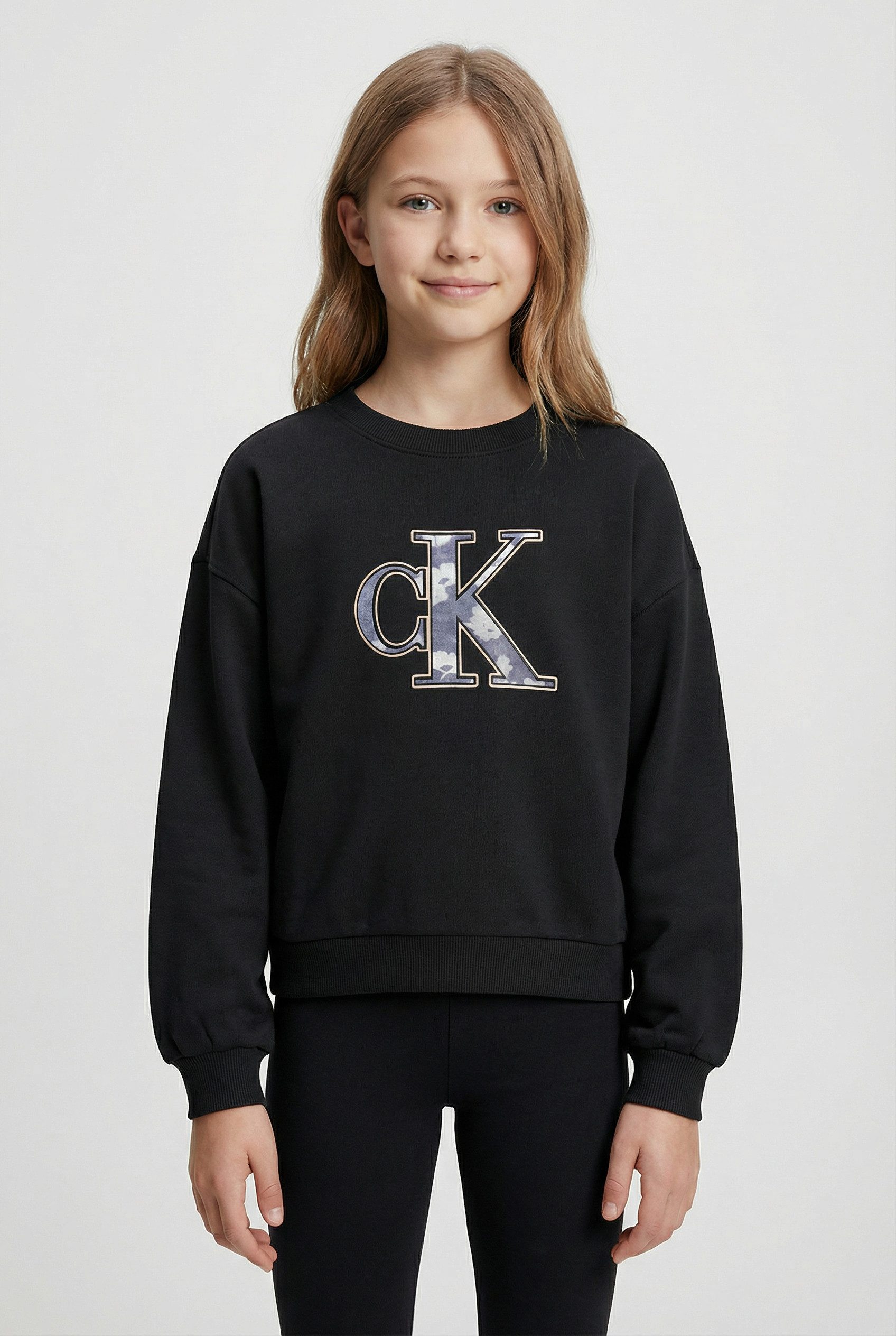 Calvin Klein Jeans Sweatshirt FILLED MONOLOGO TERRY CREW NECK für Kinder bis 16 Jahre, mit großem Logo-Druck
