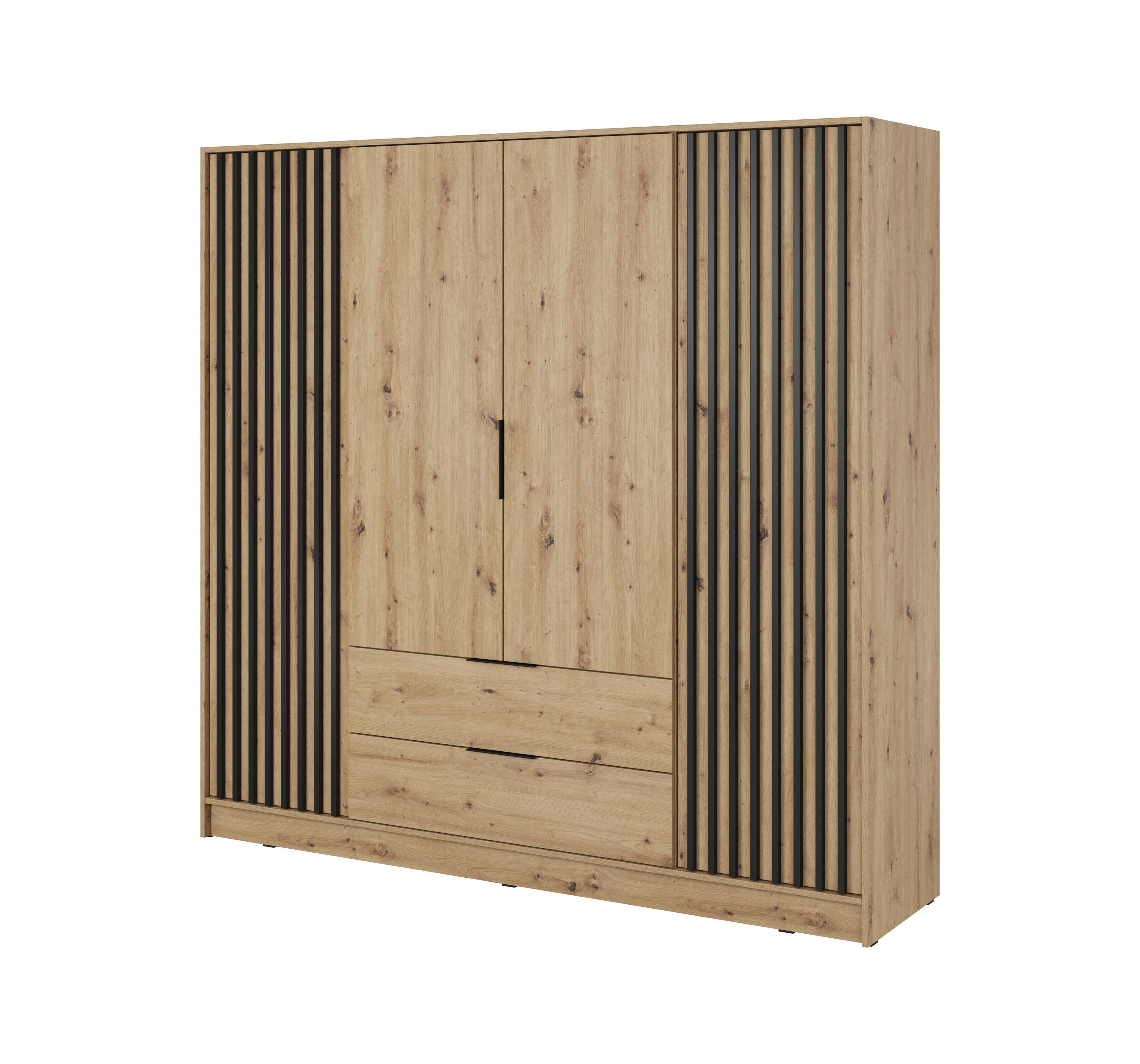 Compleo Kleiderschrank LISA Drehtürenschrank mit Lamellen, günstig online kaufen