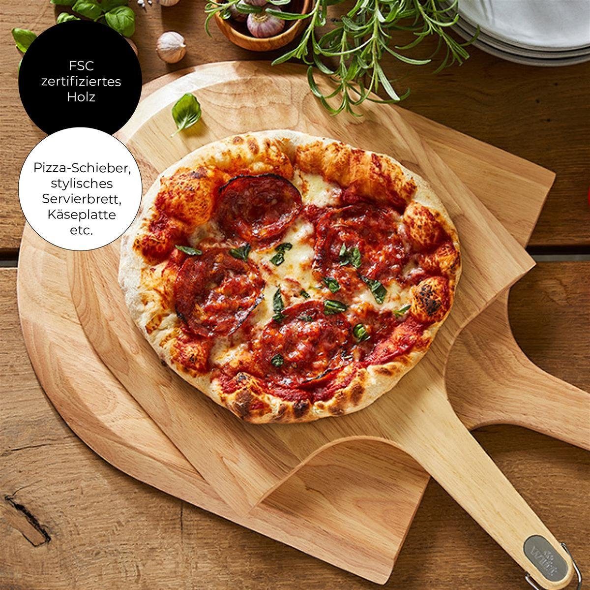 Pizza-Schieber Servierbrett, 30 aus 1 tlg) cm, Pizzaschieber (1 Holz, Stück, POWERHAUS24