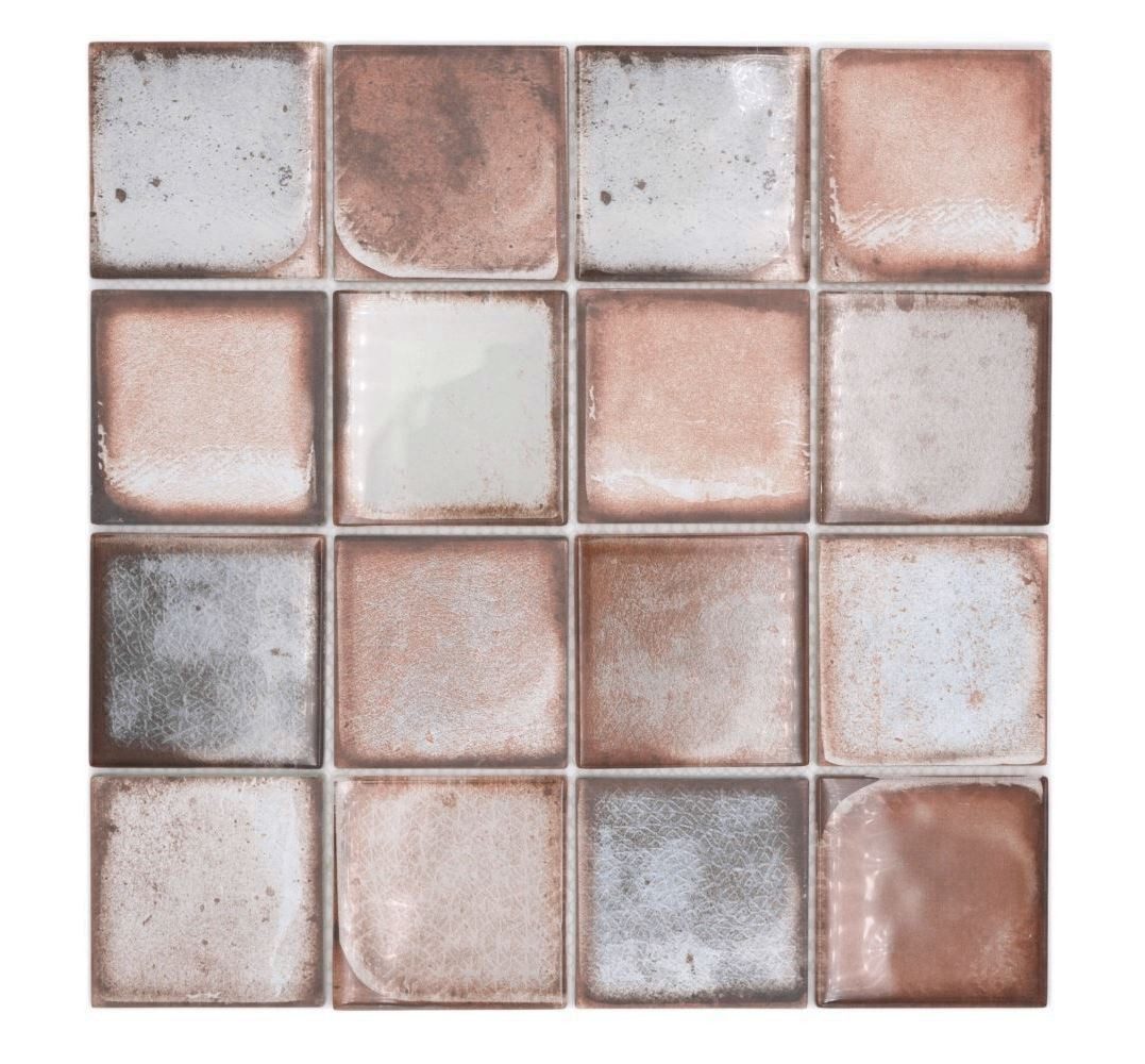 Mosani Mosaikfliesen Glasmosaik Mosaikfliese Retro Zement Style Pastell Beige