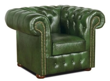 Casa Padrino Chesterfield-Sofa Chesterfield Wohnzimmer 3er Set Grün - Luxus Echtleder Möbel