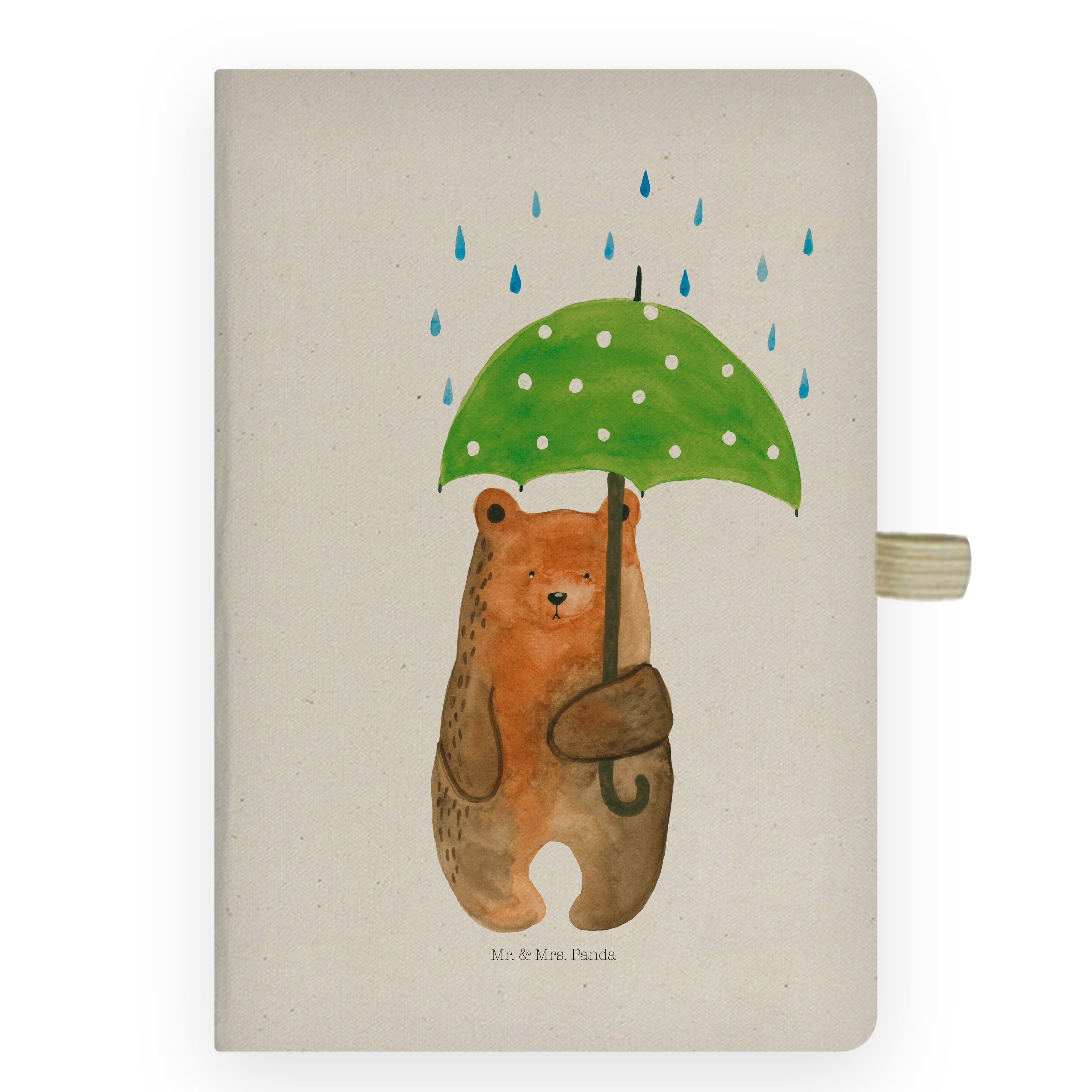 Mr. & Mrs. Panda Notizbuch Bär mit Regenschirm - Transparent - Geschenk, Liebe, Liebesbeweis, No Mr. & Mrs. Panda