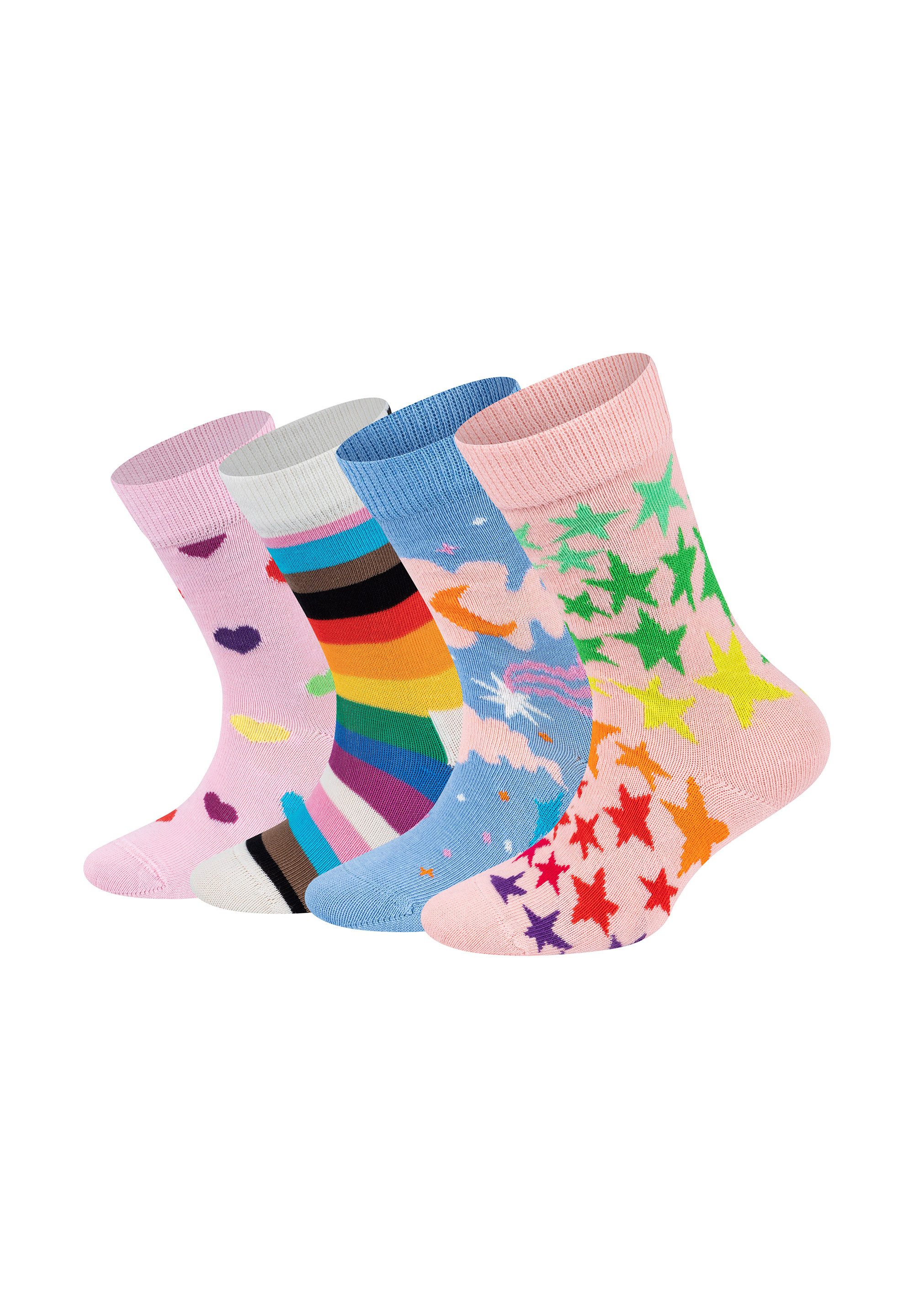 Happy Socks Basicsocken Pink Sky Verstärkte Ferse, besseren Halt
