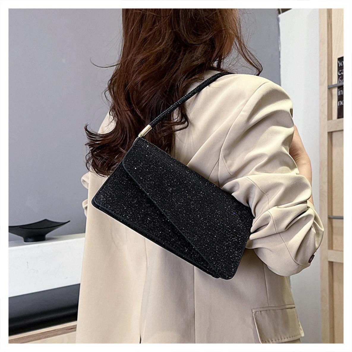 Coonoor Clutch Pailletten Handtasche Damen Klein mit 2 Fächern – Bild 4 von 5