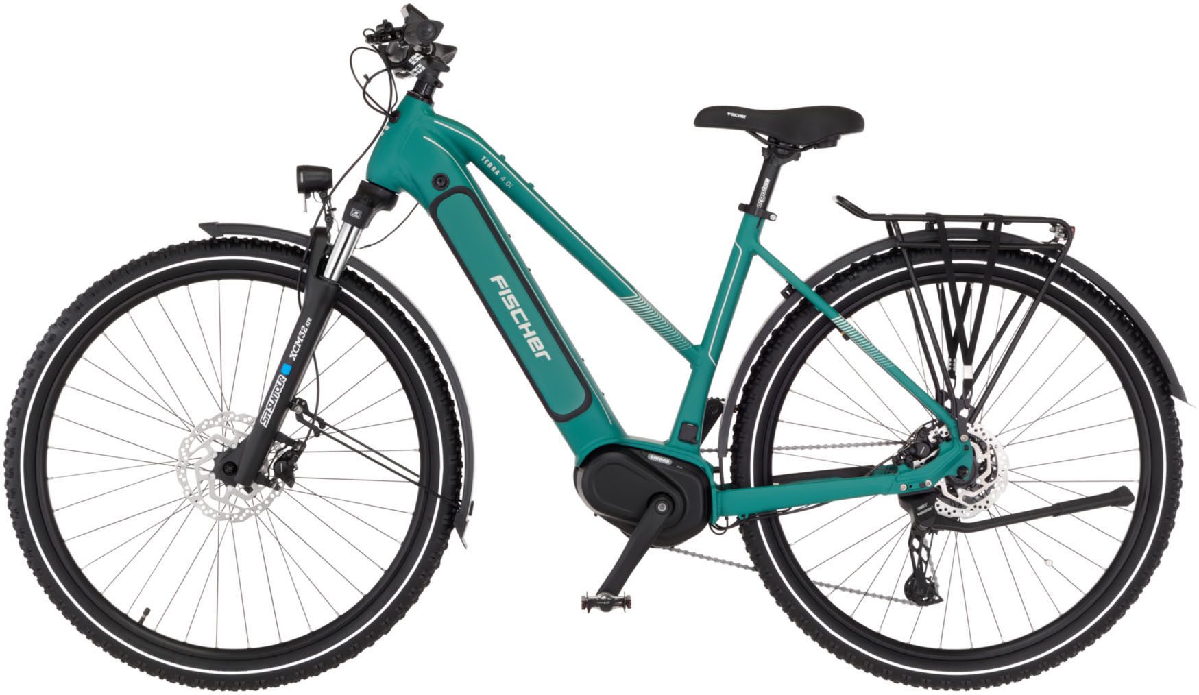 FISCHER Fahrrad E-Bike Trekkingrad TERRA 4.0i 630 45, 10 Gang Shimano CUES Schaltwerk, Mittelmotor, 630 Wh, (mit Akku-Ladegerät, mit Werkzeug), Pedelec, Elektrofahrrad für Damen und Herren