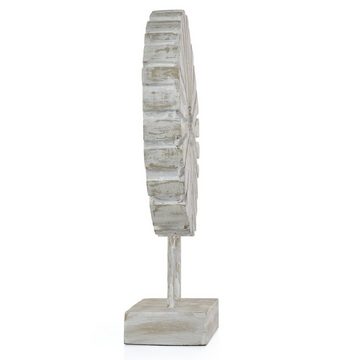 Moritz Skulptur Skulptur Kreis Runenstein 9x25x37cm, Dekoobjekt Holz, Tischdeko, Fensterdeko, Wanddeko, Holzdeko