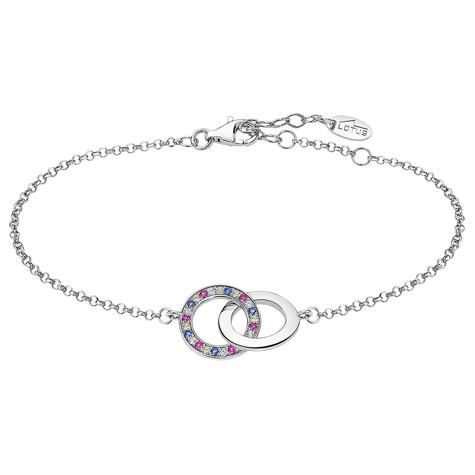 LOTUS SILVER Silberarmband LOTUS Silver Armband Kreis 925 Silber (Armband), Armband Kreis ca. 16cm, 925 Sterling Silber, Farbe: silber, mehrfarbig