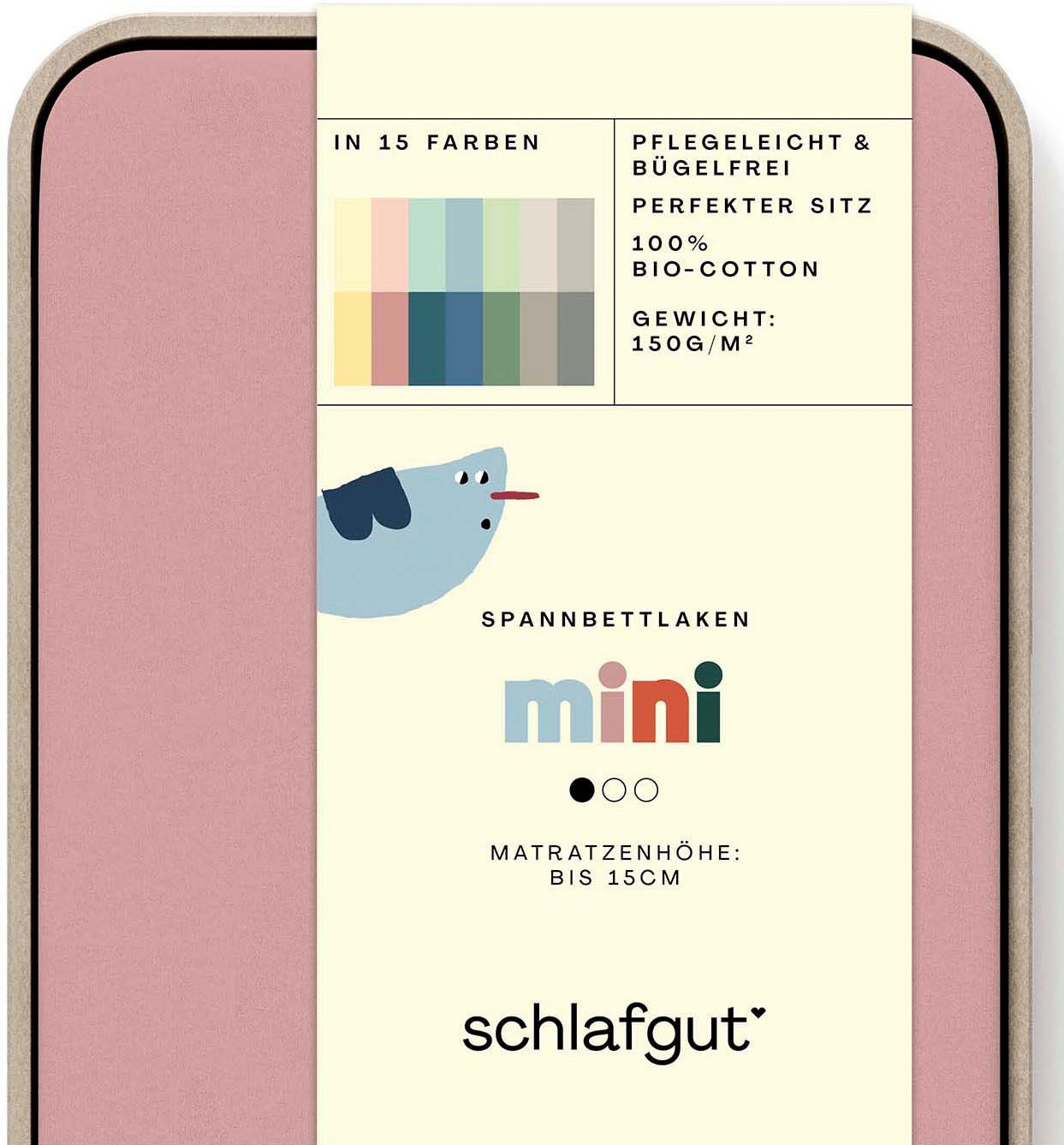 Schlafgut Spannbettlaken Casual Mini Spannbettlaken, Jersey, Gummizug: rundum, (1 Stück), für Kinder, MADE IN GREEN by OEKO-TEX®