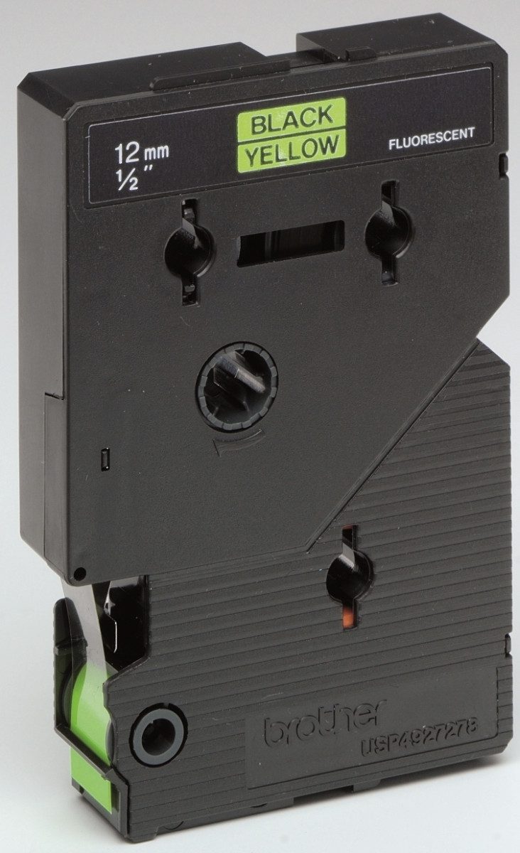 Brother Beschriftungsband Schriftbandkassette 12mm TC-C01 signal gelb/schwarz