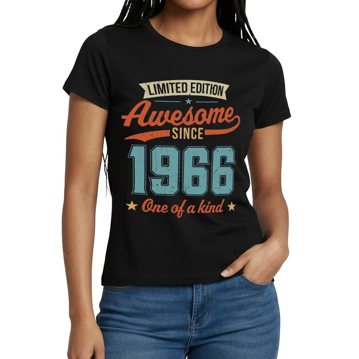 Spreadshirt T-Shirt Awesome Since 1966 Limited Edition 60. Geburtstag Frauen T-Shirt (1-tlg) Slim Fit, fällt klein aus