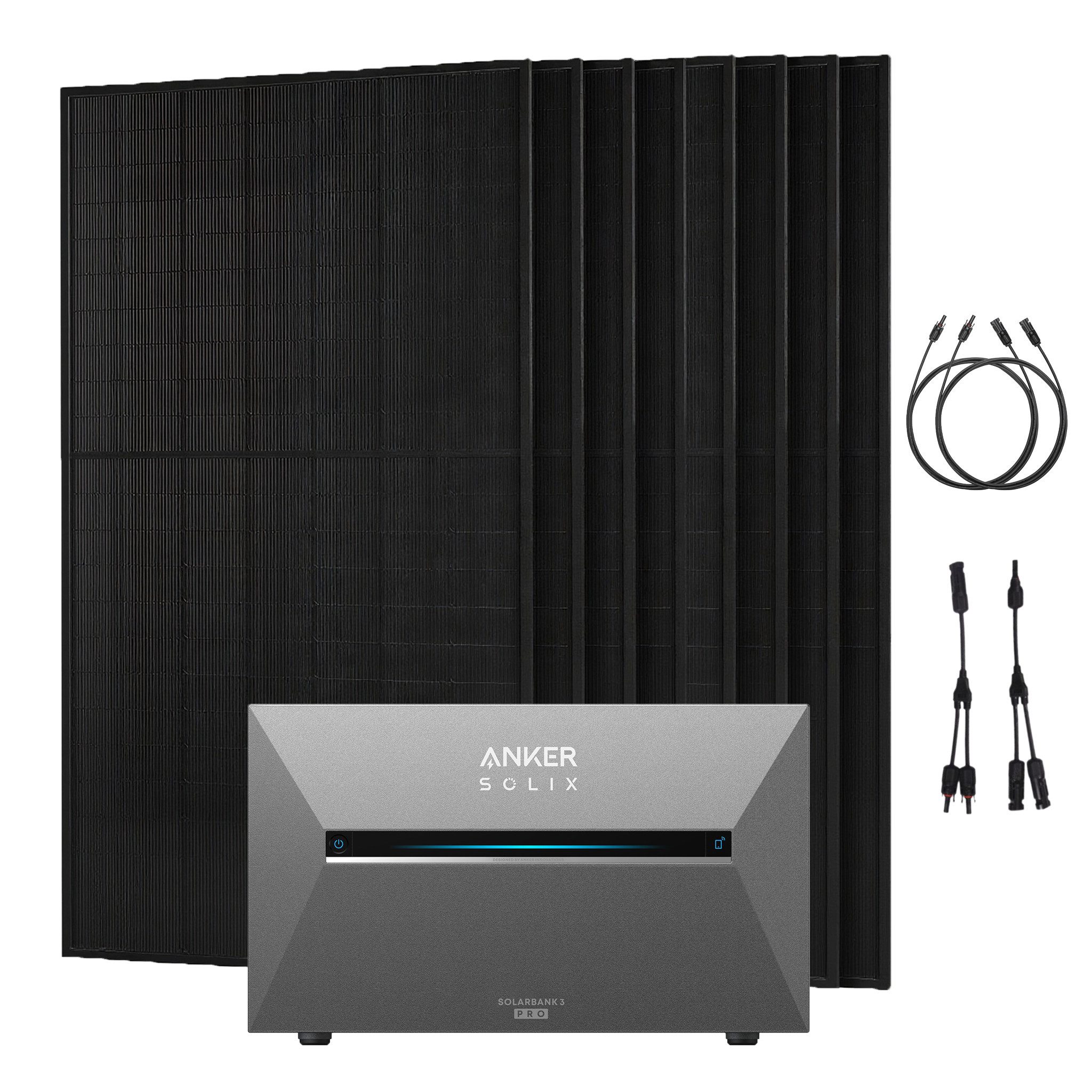 Anker Balkonkraftwerk Anker Solix 4000W Балконные электростанции Solarbank 3 Pro ohne/mit Halterung, 1800 W, Monokristallin, (Set, 8-St., 8 Солнечные панели + Anker Solarbank 3 pro + ohne/mit Halterung)