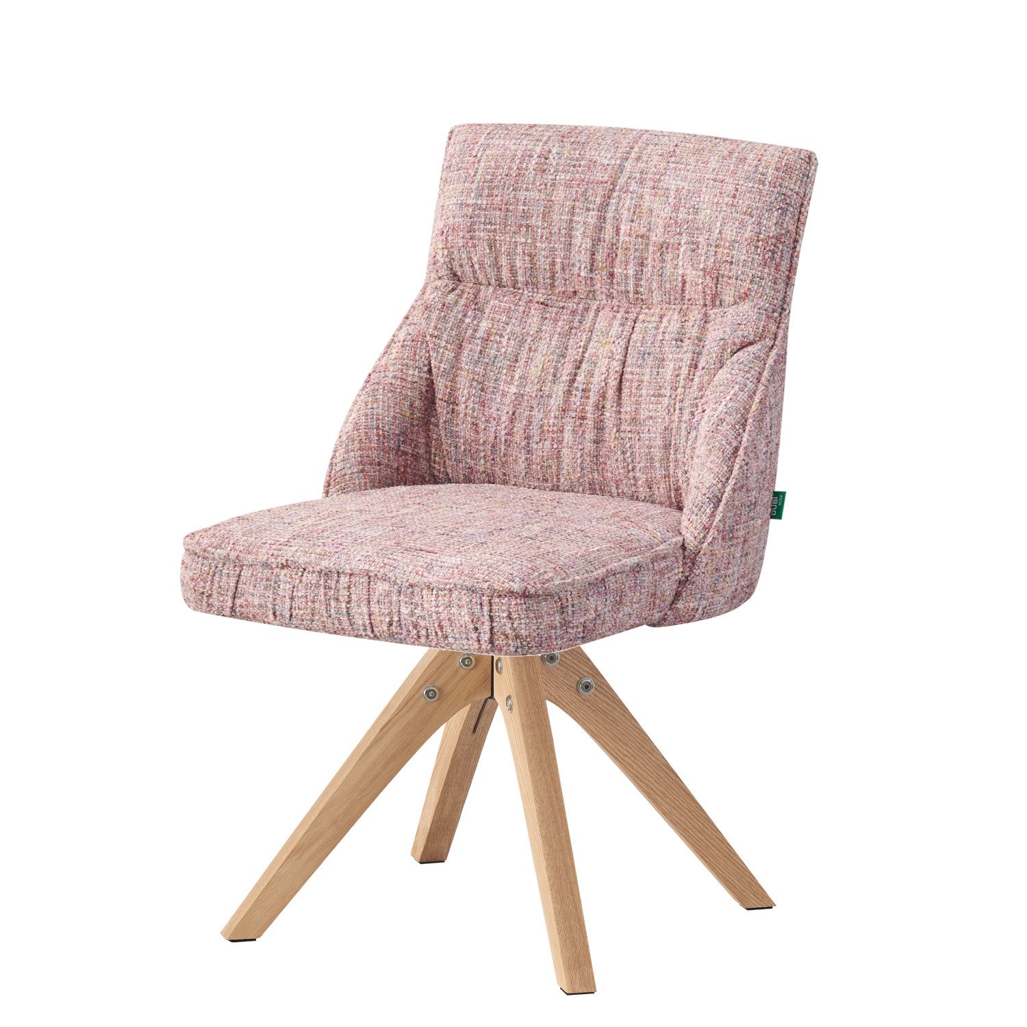 DUBI Möbel Polsterstuhl TALINA, 360° drehbar Massivholz Eiche Natur 2er-Set günstig online kaufen