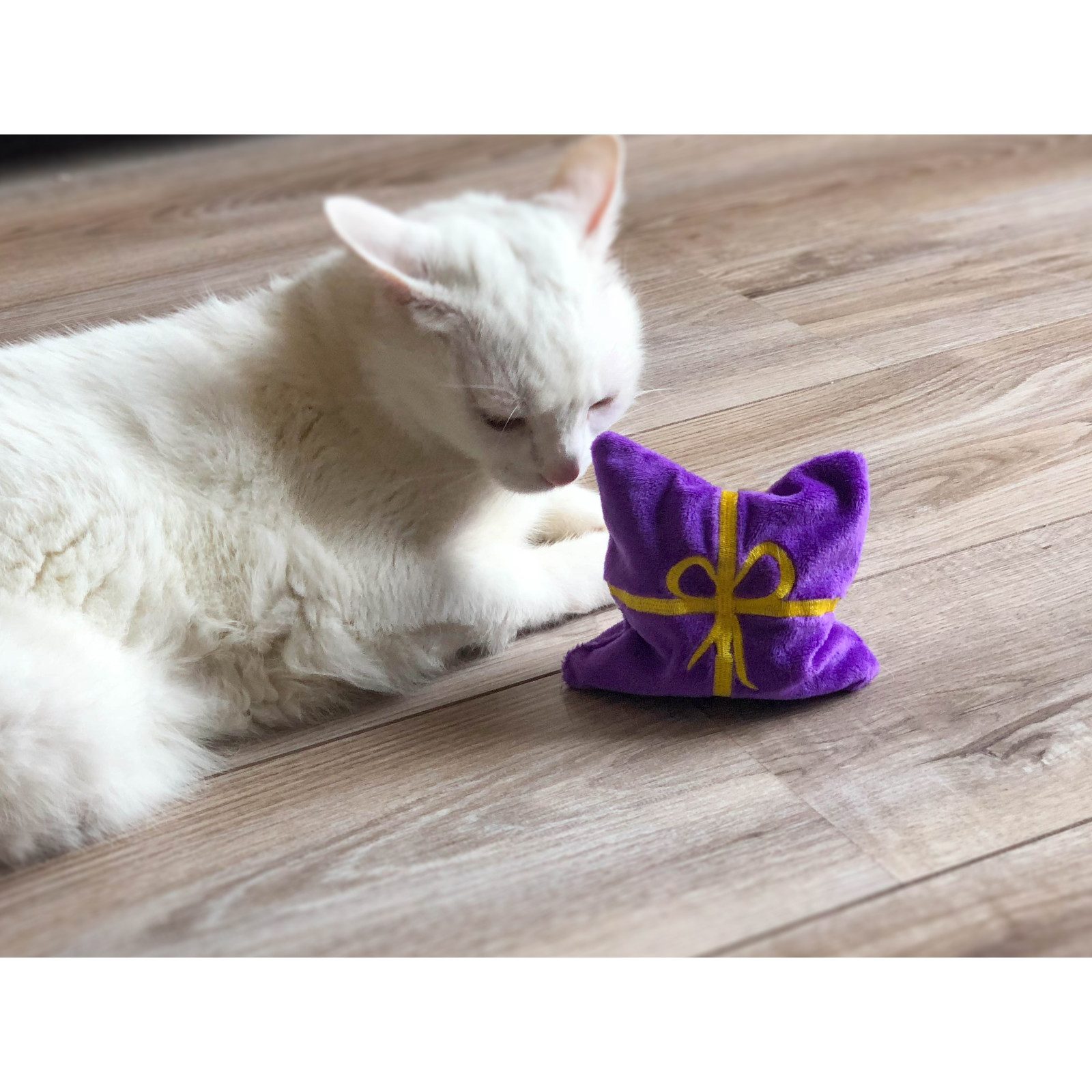 Aumüller Tierkuscheltier Katzenspielkissen Weihnachtsgeschenk, lila, mit günstig online kaufen