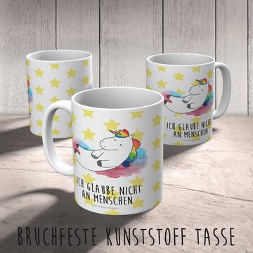 Mr. & Mrs. Panda Kinderbecher Einhorn Wolke 7 - Weiß - Geschenk, Reisetasse, Pegasus, Bruchsichere, Kunststoff, Förderung der Selbstständigkeit