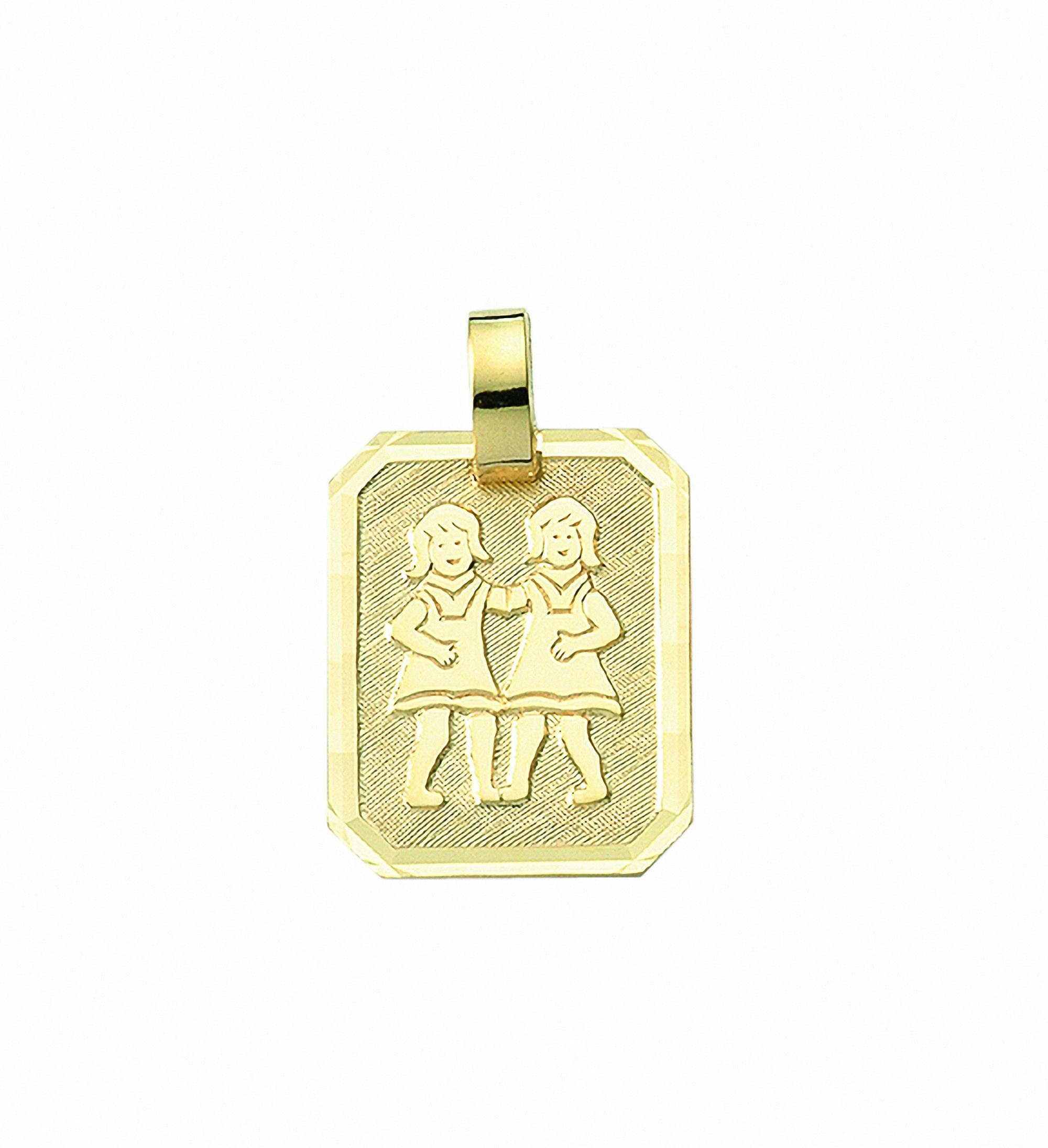 Adelia´s Kette mit Anhänger 333 Gold Sternzeichen Anhänger Zwilling, Schmuckset - Set mit Halskette