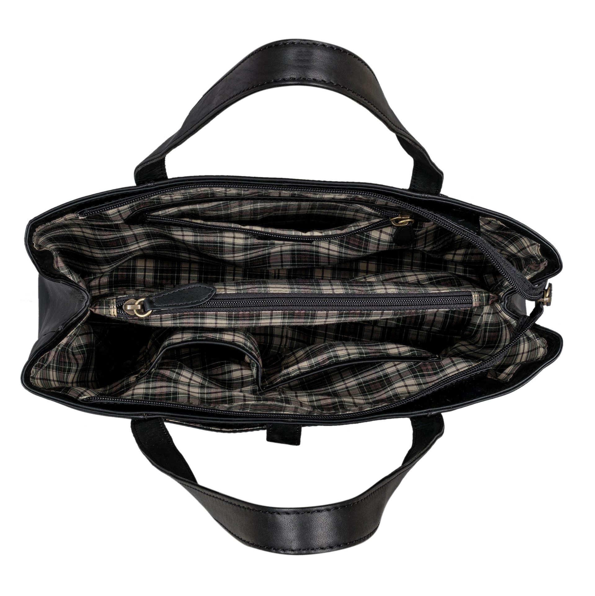 Benthill Henkeltasche Echt Leder Damen Tasche Handtasche Große Vintage Umhängetasche XL, Reißverschlussfach