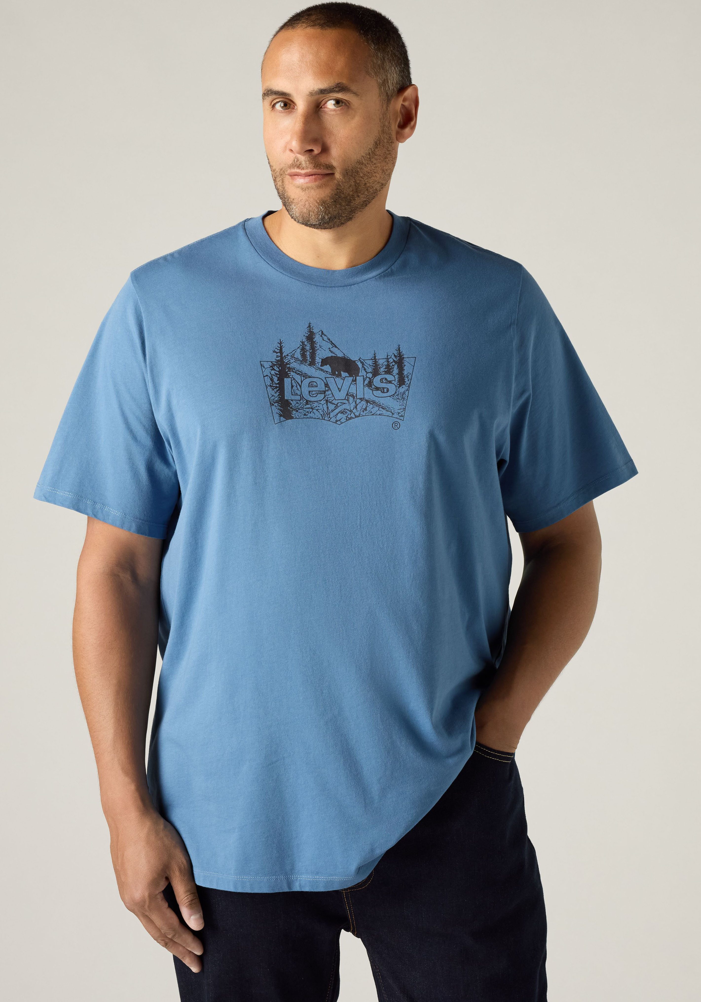 Levi's® Plus T-Shirt LSE B&T BIG GRAPHIC TEE mit Logostickerei auf der Brust