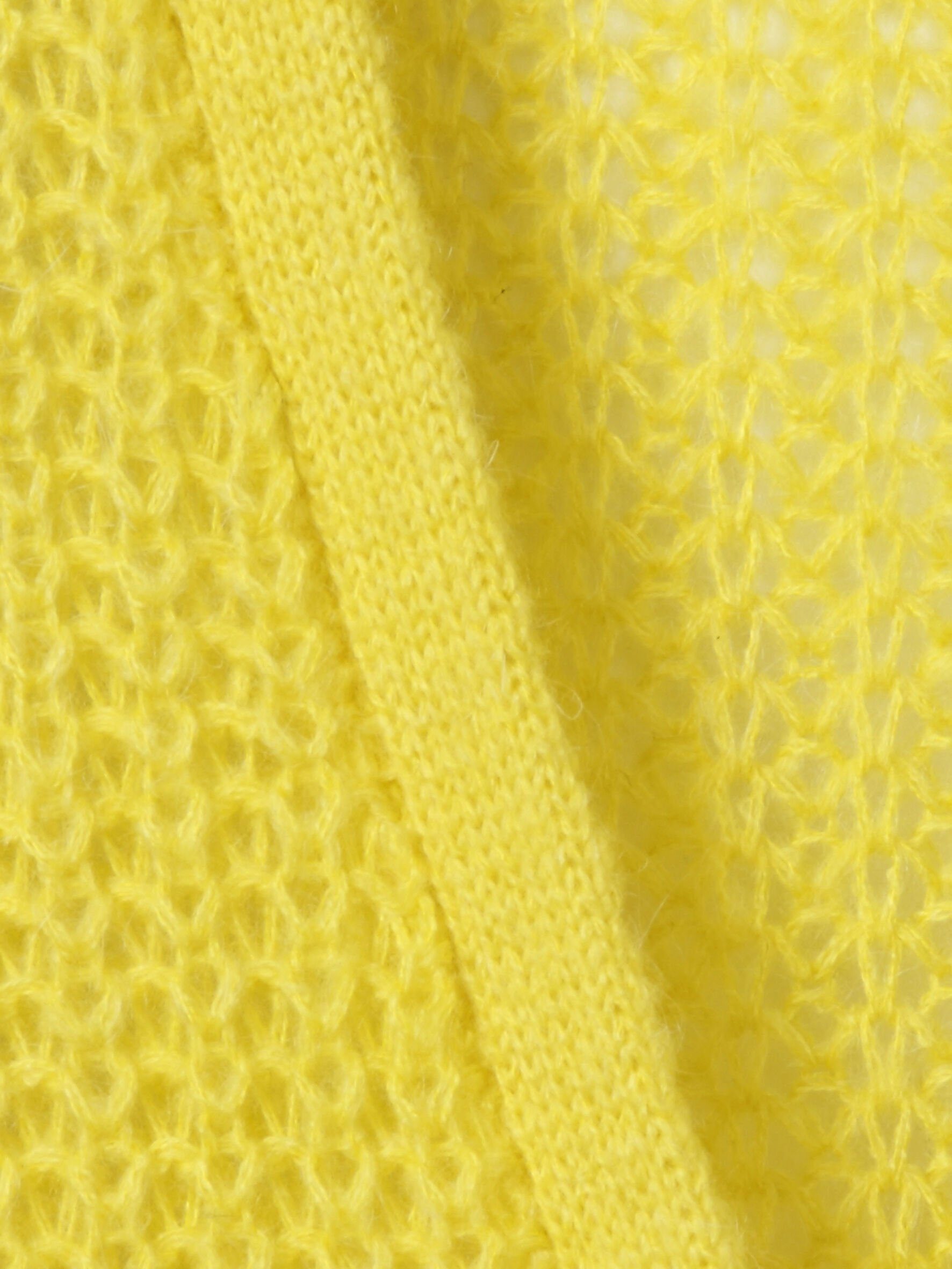 aus unifarbenem Strickjacke FRAPP Stoff yellow