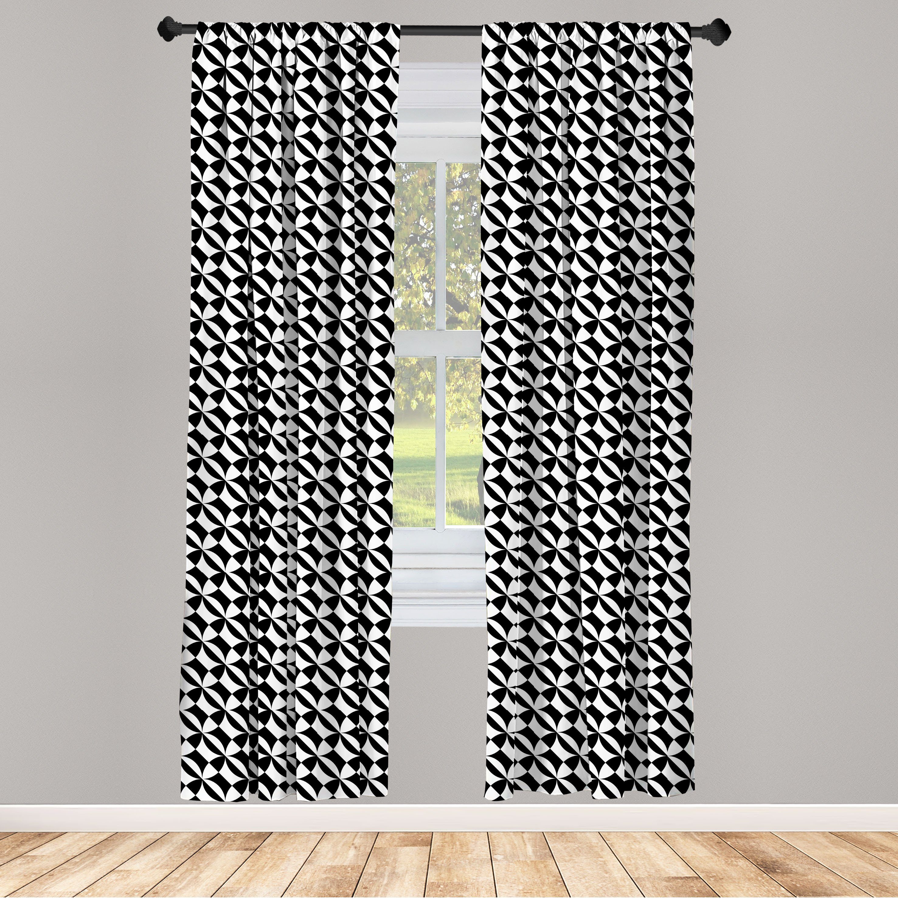 Vorhang Abakuhaus, Dekor, Forms Schlafzimmer Boho Microfaser, Wohnzimmer und Gardine für weiß Schwarz Diagonal
