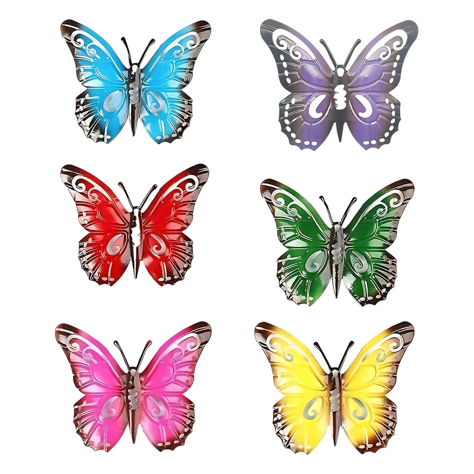 Coonoor Wanddekoobjekt 5 Stück Schmetterlings-Wanddekoration aus Metall, Wa günstig online kaufen