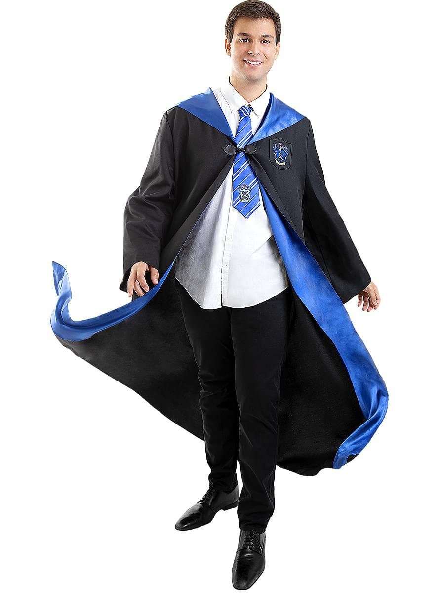 Funidelia Zauberer-Kostüm Harry Potter – Ravenclaw Krawatte, Glänzende Krawatte mit dem Logo und den Farben des Hauses Ravenclaw
