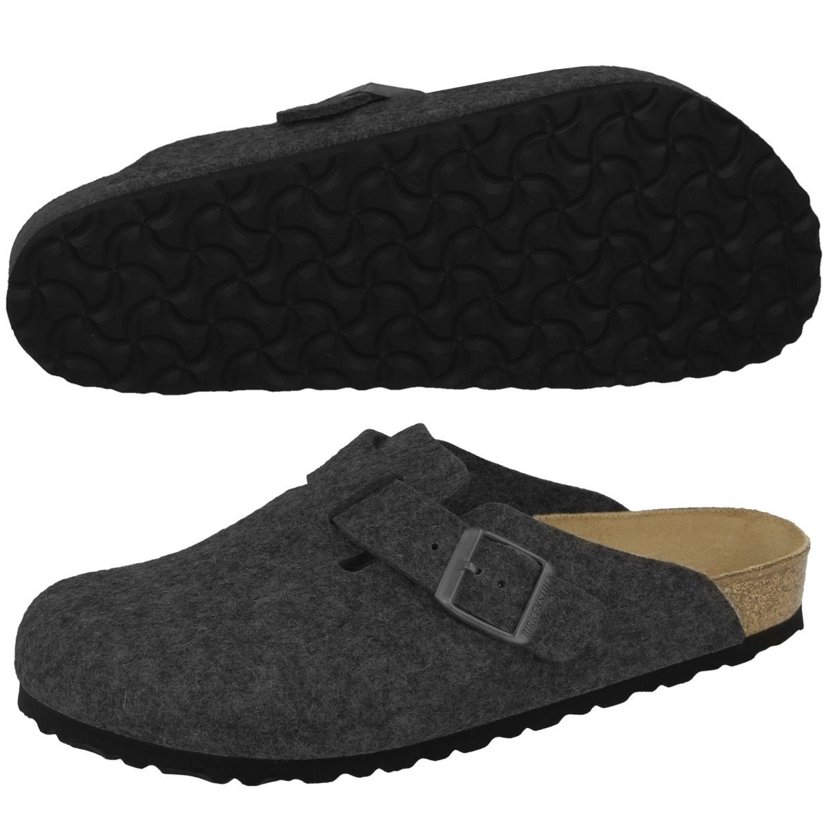 Birkenstock Boston Wollfilz normal Unisex Erwachsene Clog Sandalen, Hausschuhe, Pantoletten, Badeschuhe, Gartenschuhe